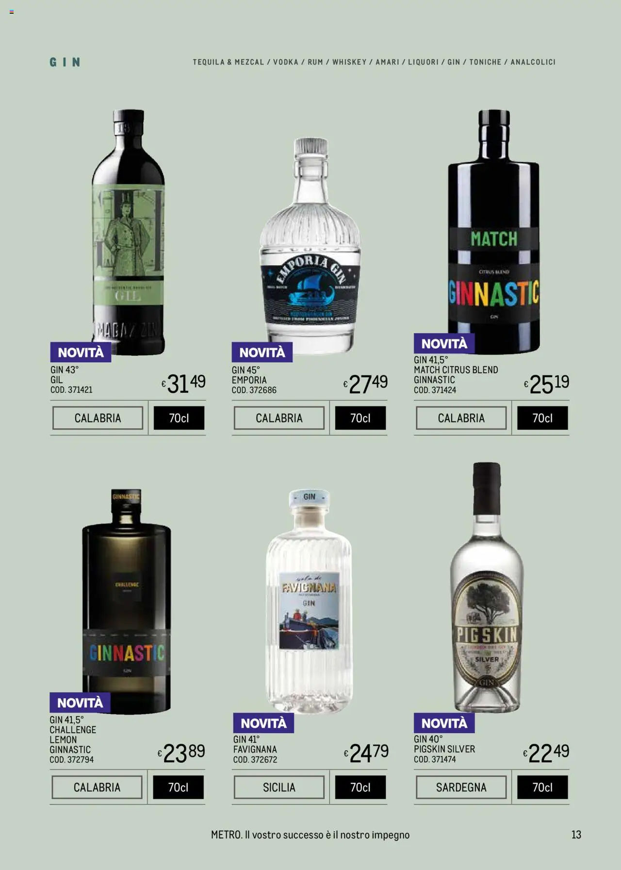 Volantino Metro del 09.05.2025 | Pagina: 13 | Prodotti: Gin, Vodka, Rum, Tequila