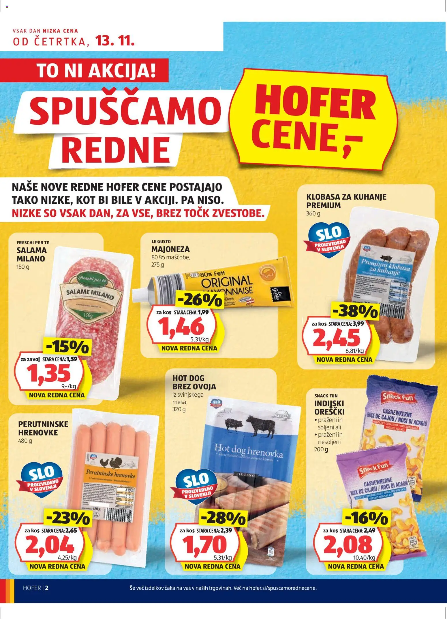 Hofer SI katalog | vrijedi od 13.11.2025 | Stranica: 2 | Proizvodi: Salama, Hrenovke, Majoneza
