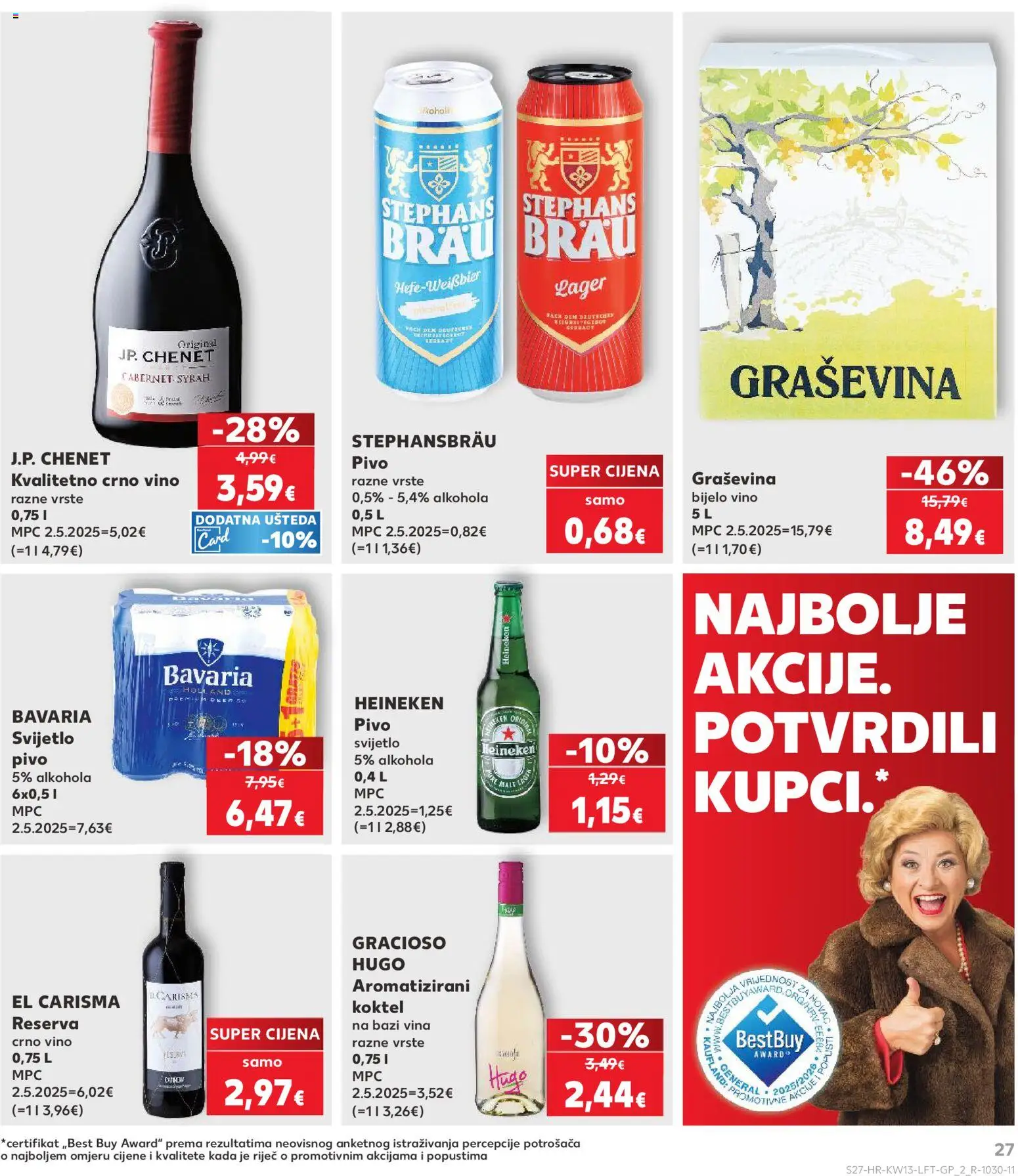 Kaufland katalog | vrijedi od 25.03.2026 | Stranica: 27 | Proizvodi: Bijelo vino, Vino, Pivo, Heineken