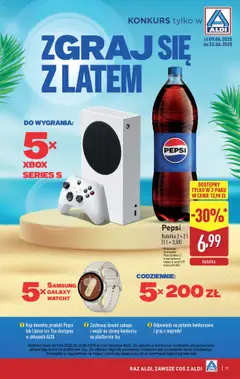Aldi Gazetka od 16.06.2025 | Strona: 19 | Produkty: Ice Tea, Xbox, Pepsi, Smartwatch