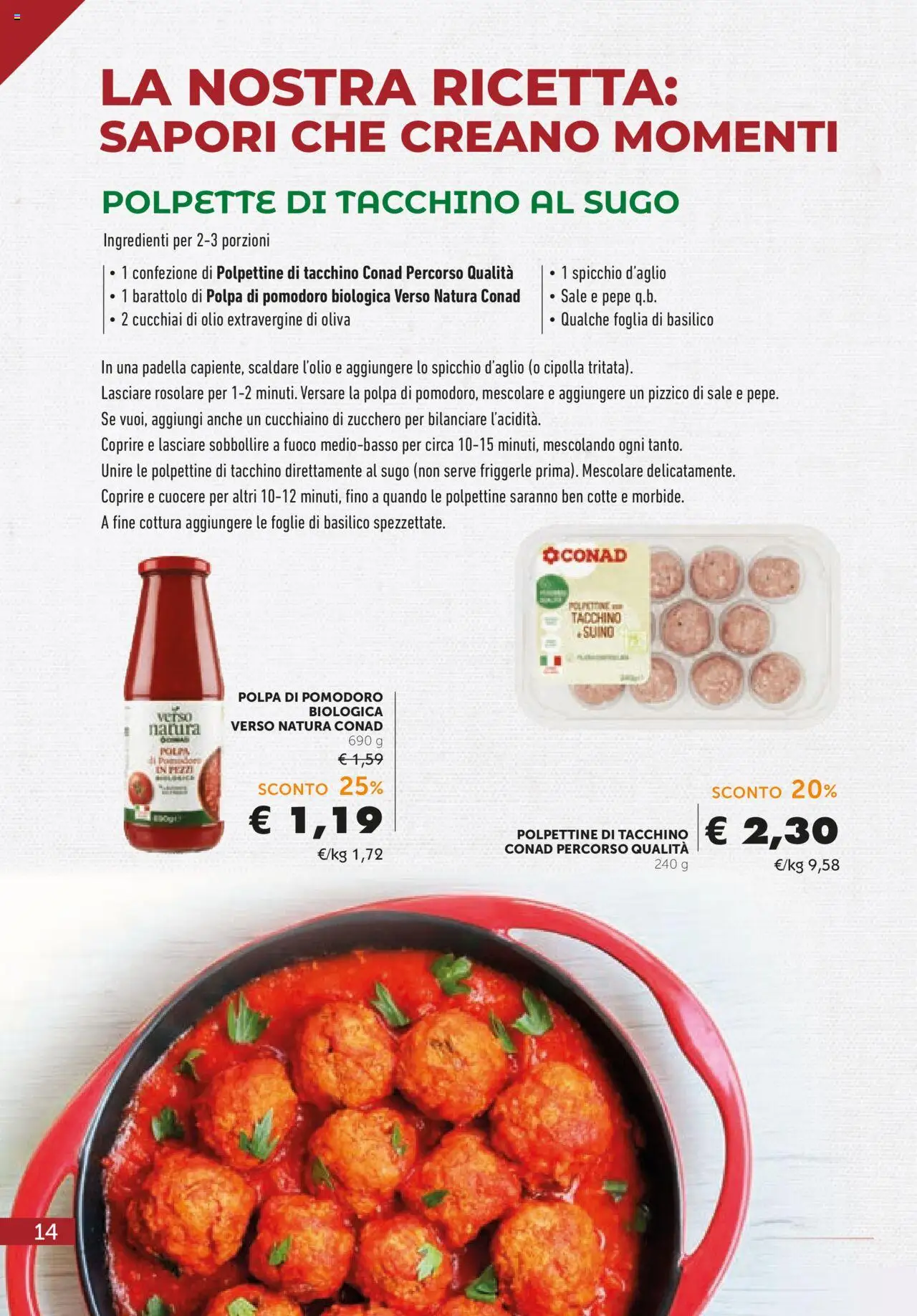 Volantino Conad del 08.10.2025 | Pagina: 14 | Prodotti: Sale, Zucchero, Basilico, Polpette