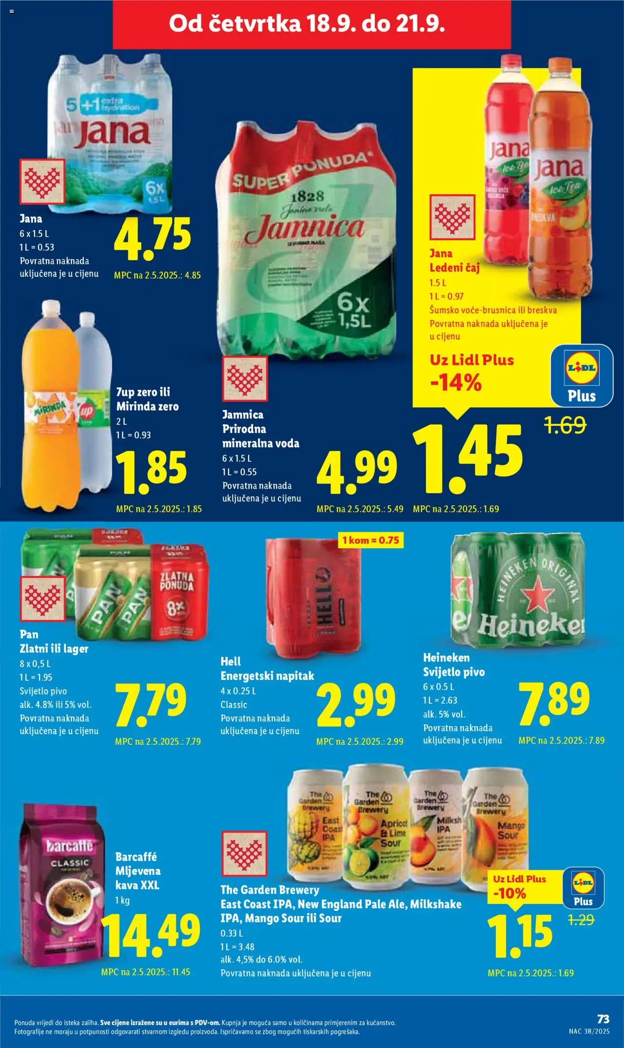 Lidl katalog | vrijedi od 15.09.2025 | Stranica: 73 | Proizvodi: Mineralna voda, Mango, Breskva, Pan