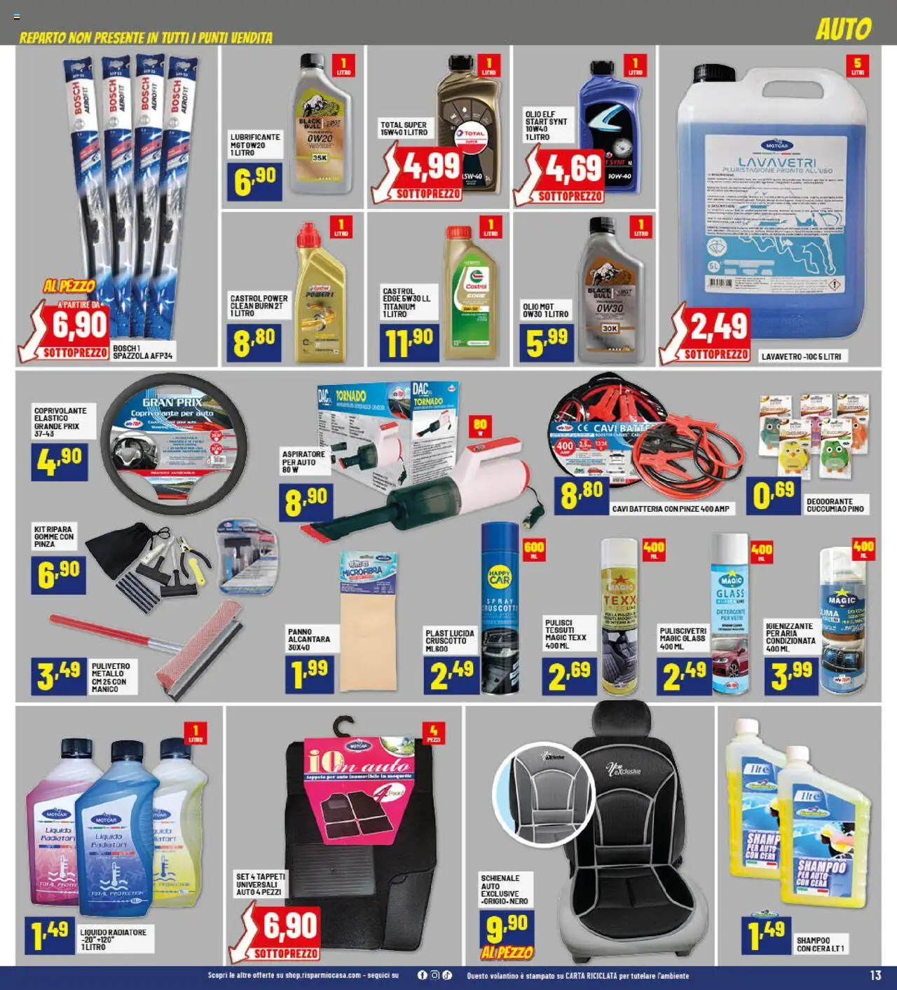 Volantino RisparmioCasa del 25.09.2025 | Pagina: 13 | Prodotti: Deodorante, Lubrificante, Olio, Pinze