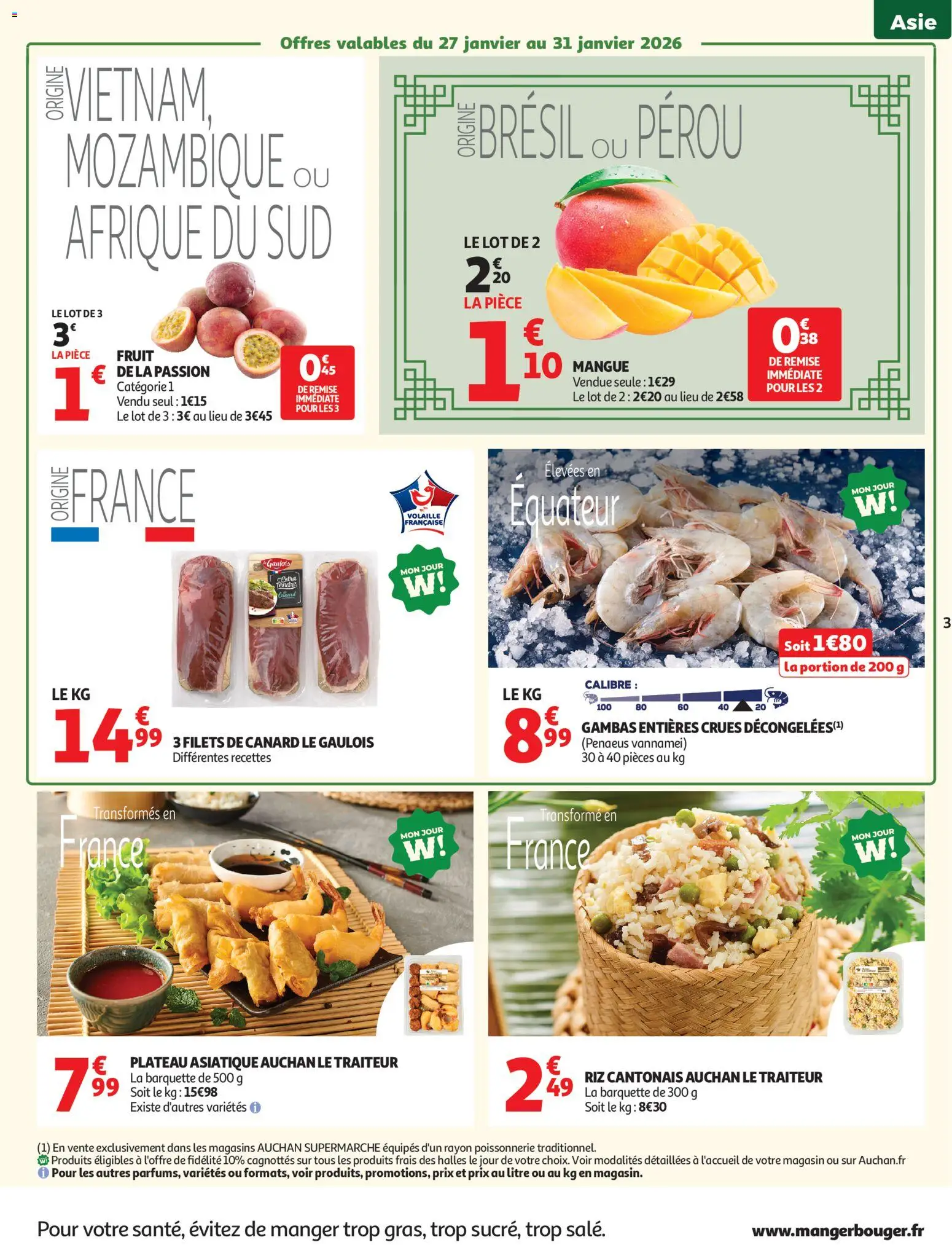 {H1} | Page: 3 | Produits: Mangue, Plateau, Volaille, Riz