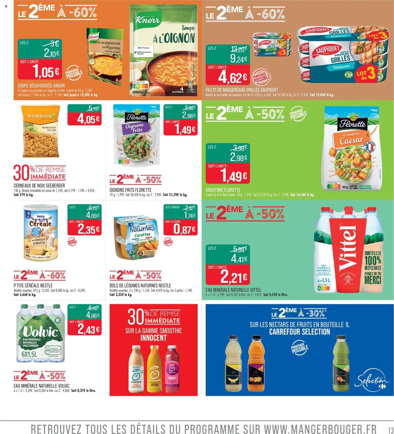 {H1} | Page: 13 | Produits: Carottes, Vittel, Céréales, Noix