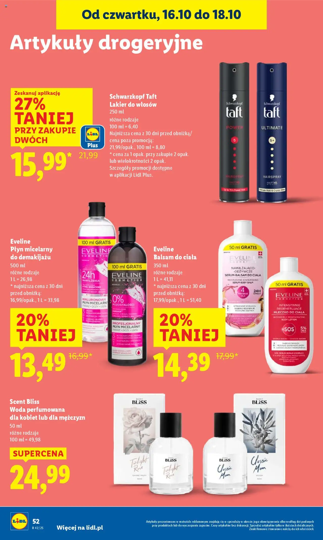 Lidl Gazetka od 16.10.2025 | Strona: 56 | Produkty: Płyn micelarny eveline, Body, Lakier do włosów, Sos