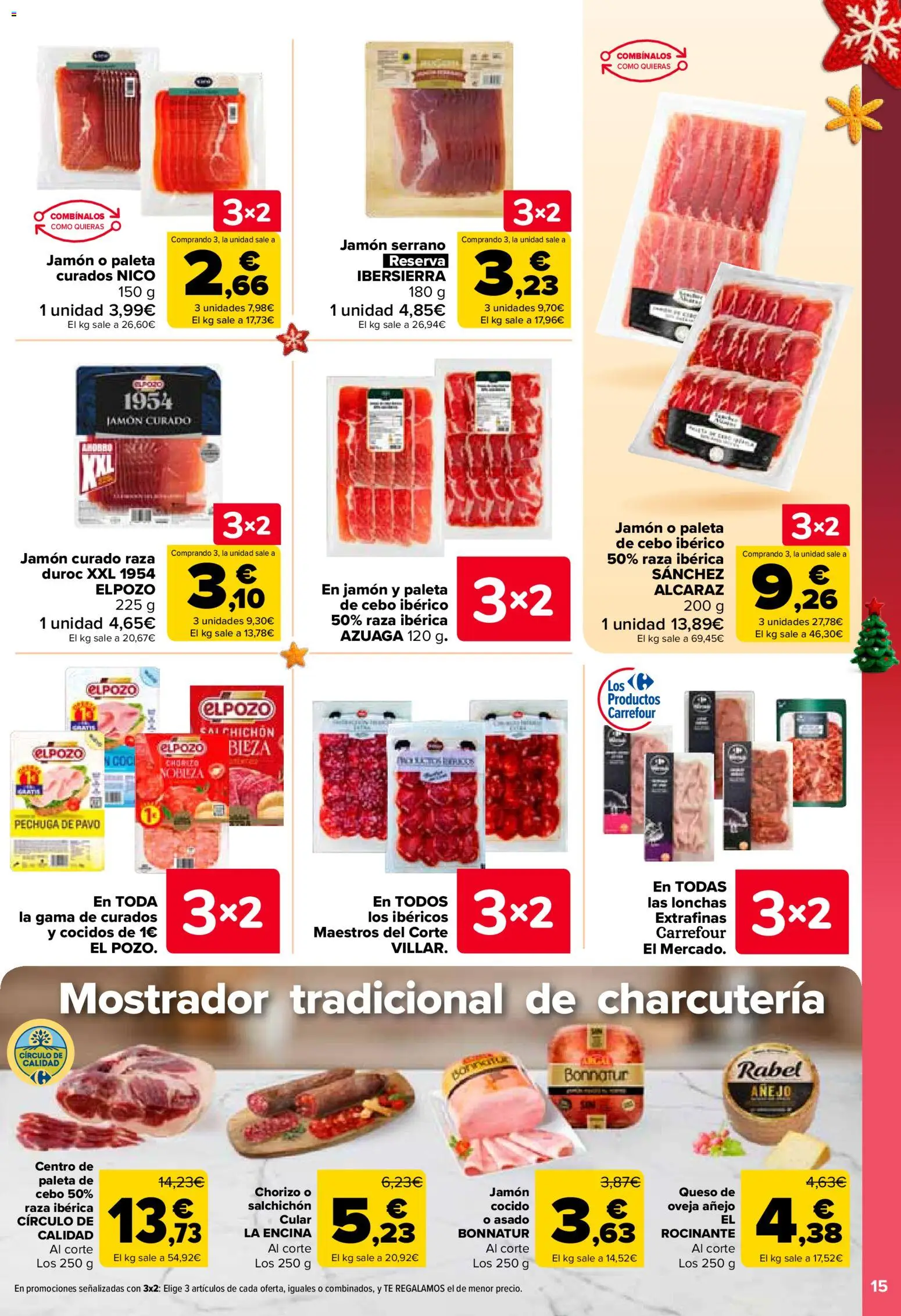 Carrefour folleto │ válido desde el 29.12.2025 | Página: 15 | Productos: Jamón serrano, Queso, Jamón, Té