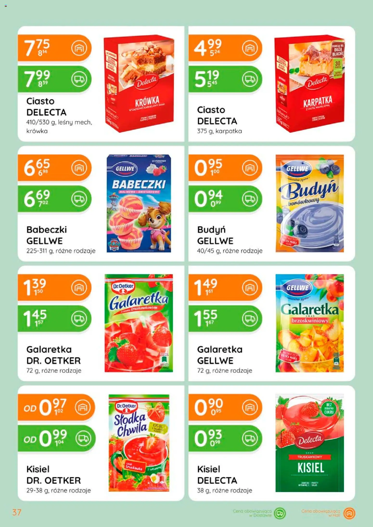 Eurocash gazetka od 02.04.2026 | Strona: 37 | Produkty: Galaretka, Ciasto krówka, Ciasto, Krowka