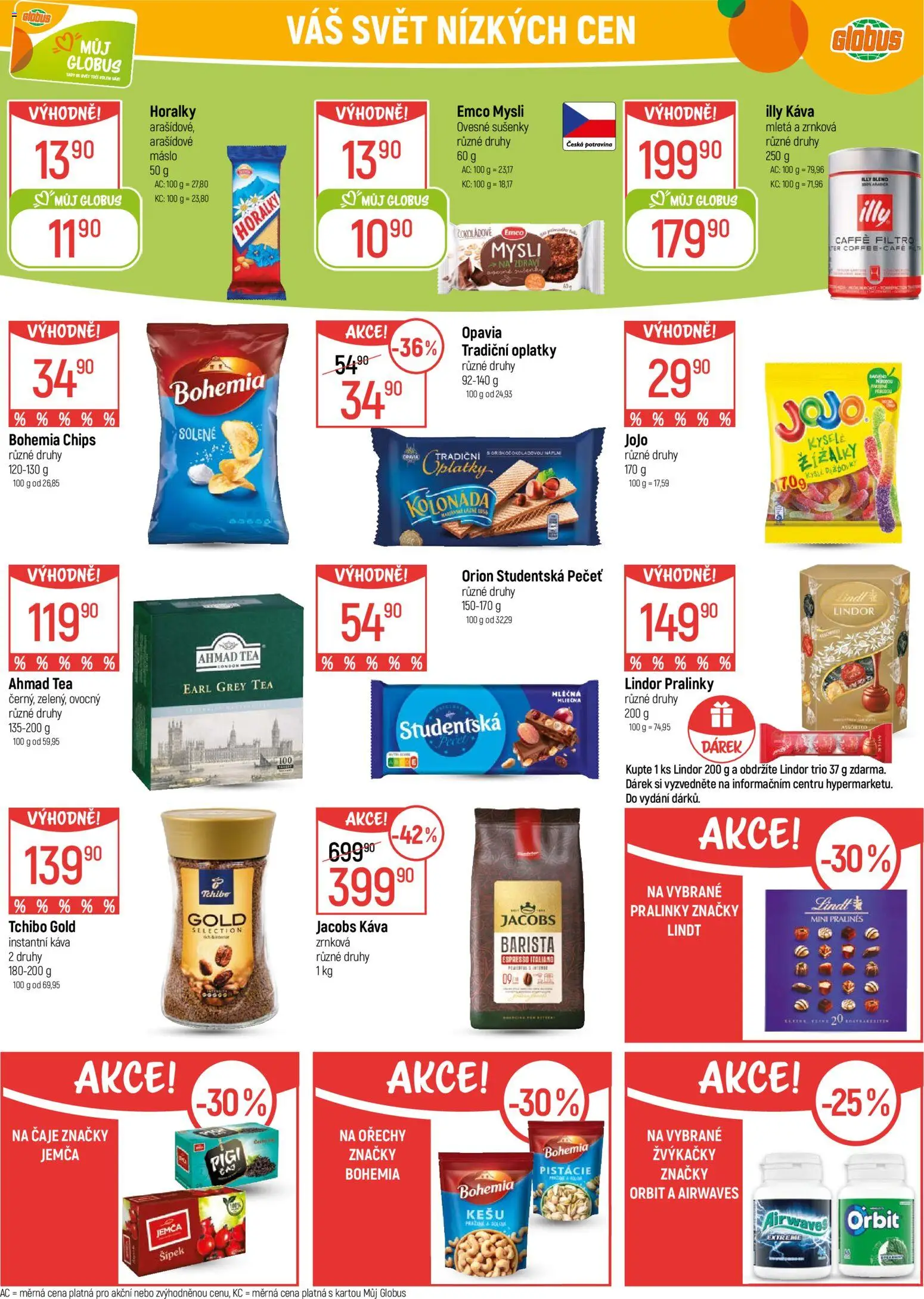 Globus leták - Opava od 29.10.2025 | Strana: 26 | Produkty: Lindor, Horalky, Čaje, Ahmad tea