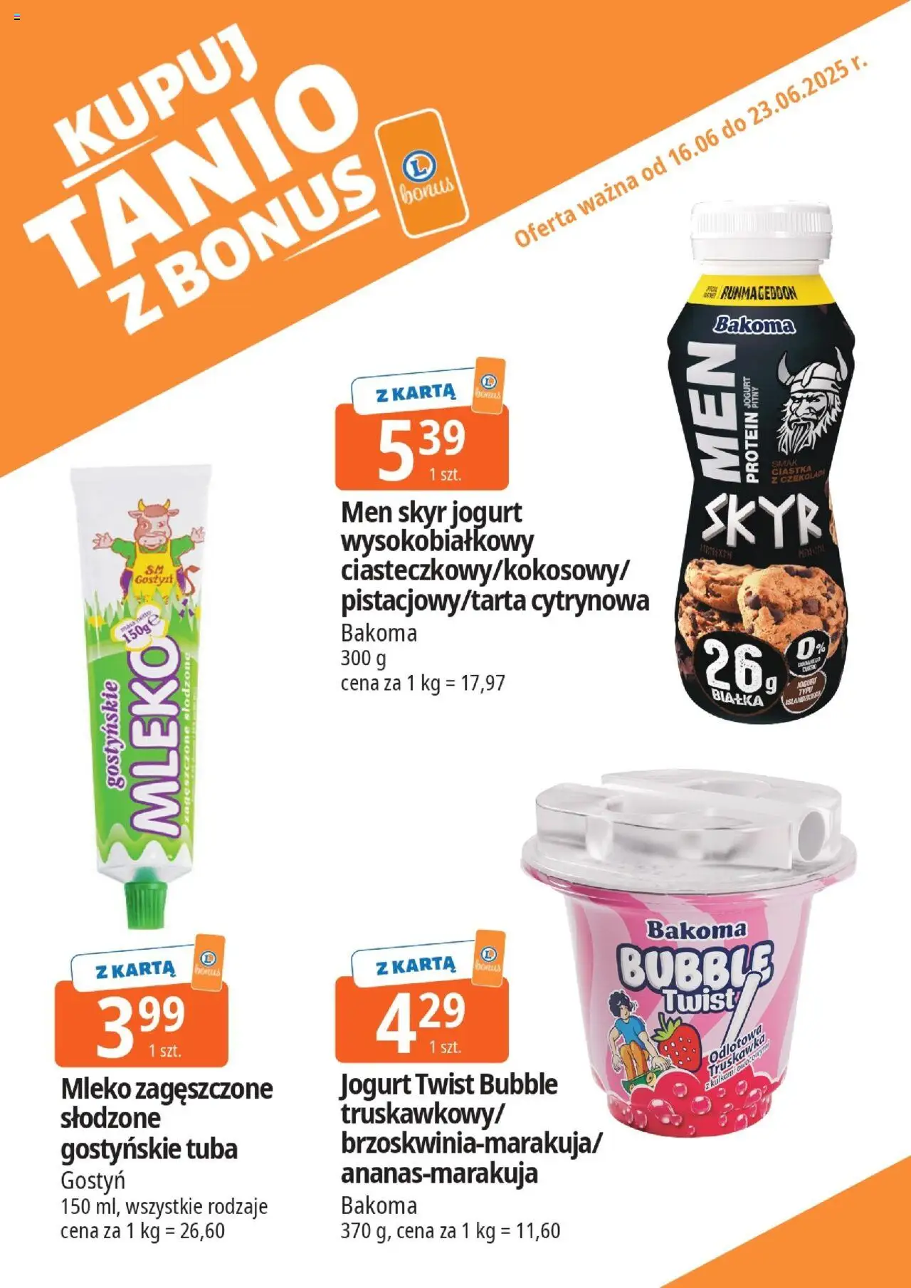 E.Leclerc Gazetka - Kupony dodatkowe od 16.06.2025 | Strona: 9 | Produkty: Mleko, Czekolada, Ciastka, Skyr