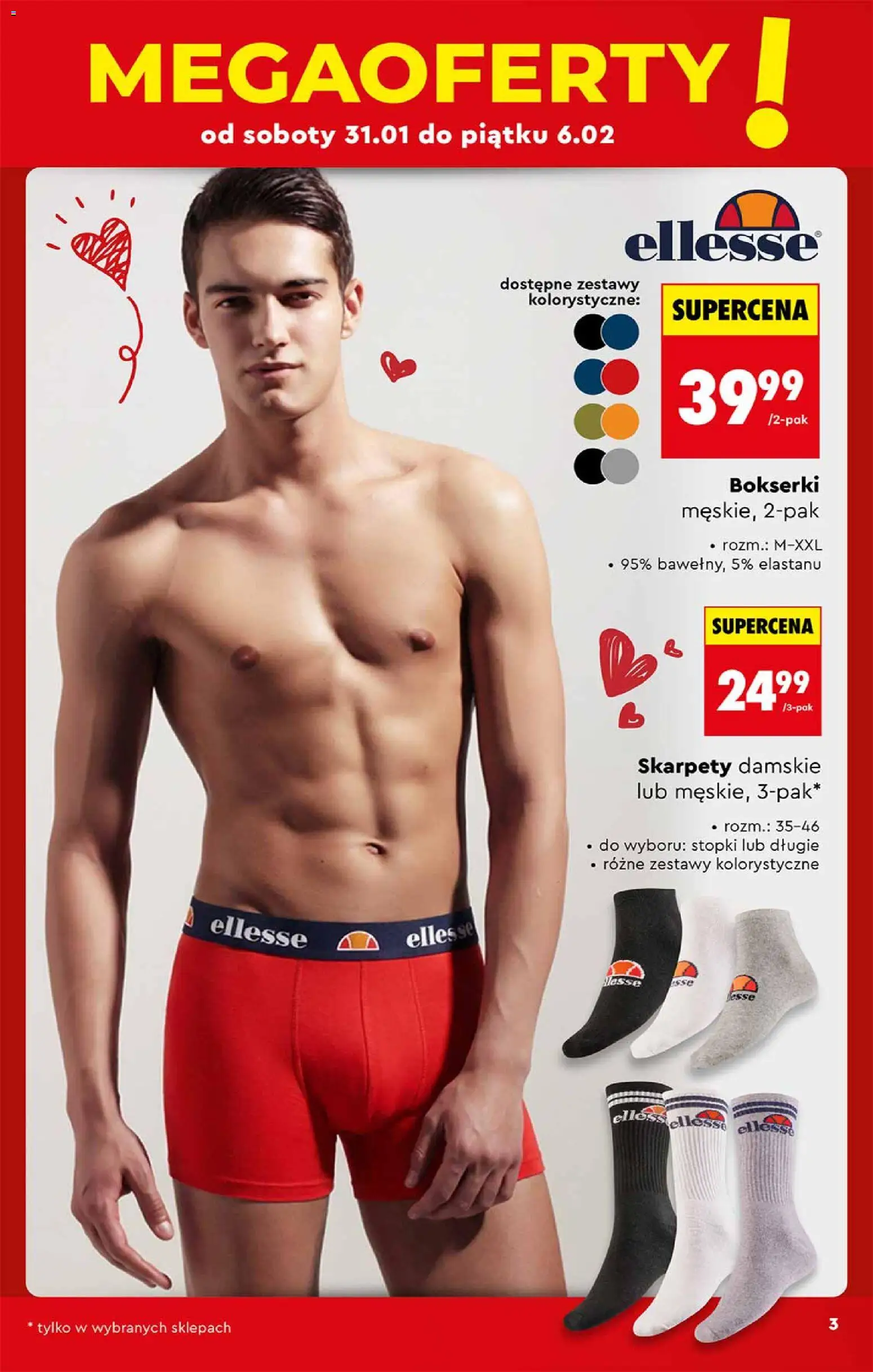 Biedronka gazetka - Hity i inspiracje od 31.01.2026 | Strona: 3 | Produkty: Skarpety, Bokserki, Skarpety damskie