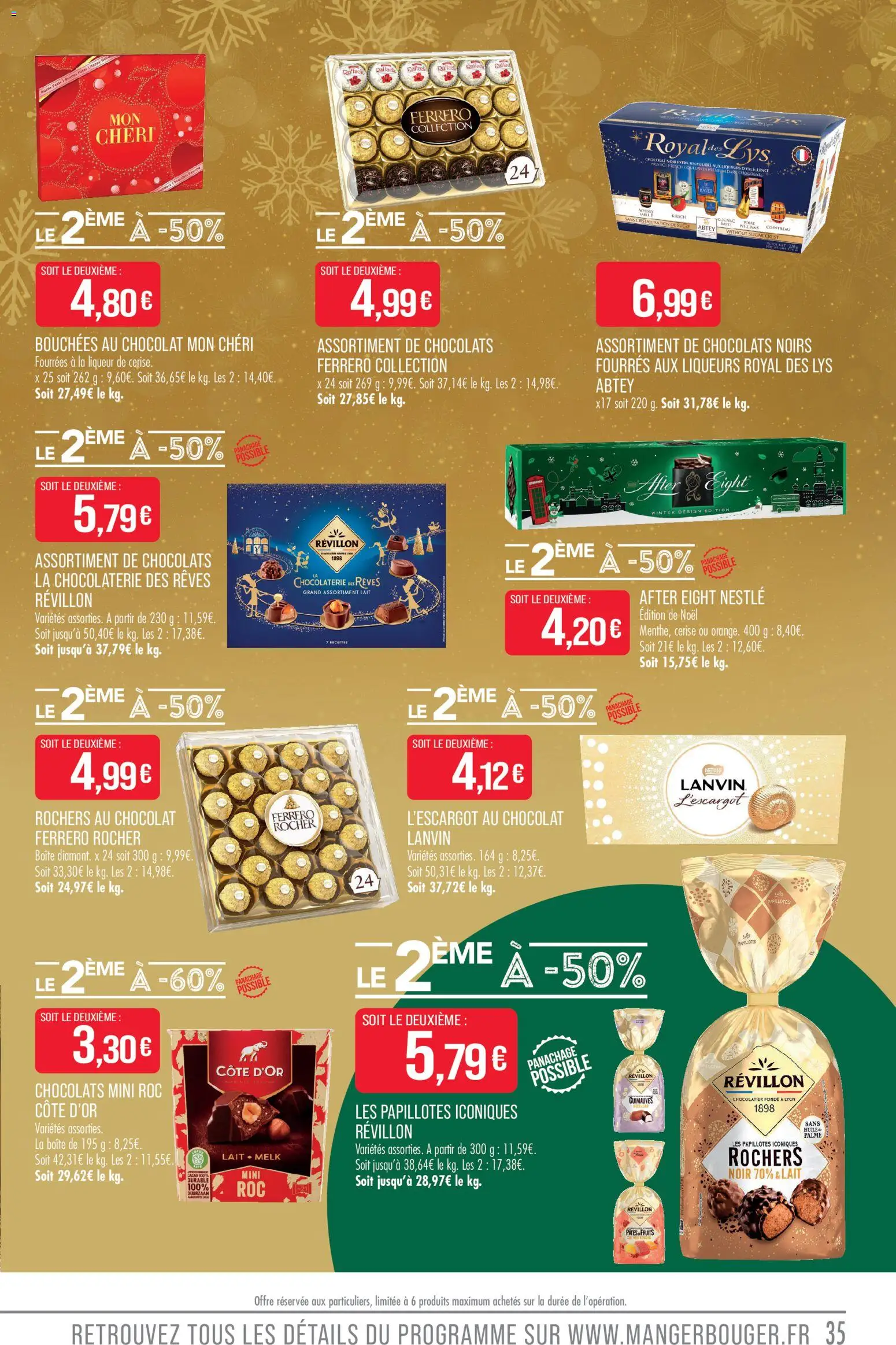 {H1} | Page: 35 | Produits: Sucre, Ferrero rocher, Lait, Chocolat