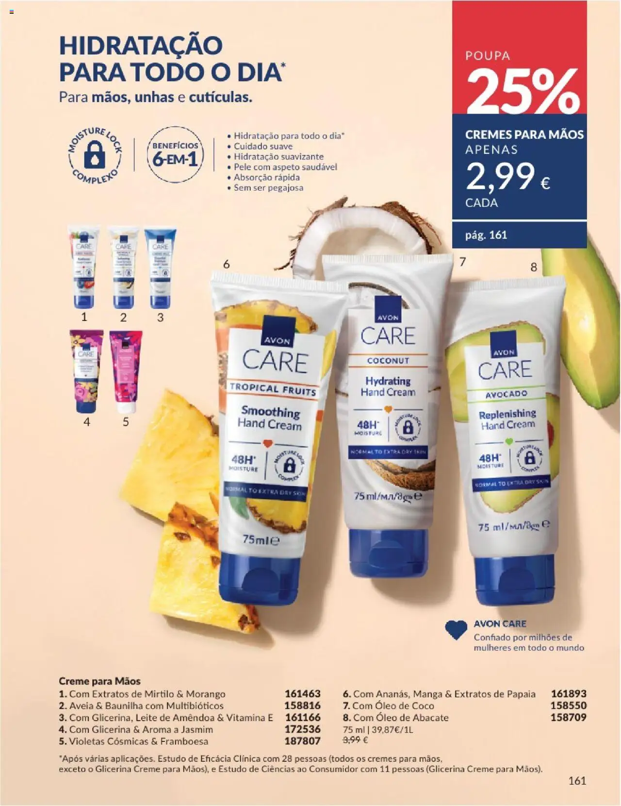 Catálogo Avon Campanha 8 │ válido de 01.08.2025 | Página: 161 | Produtos: Creme para mãos, Óleo, Abacate, Creme