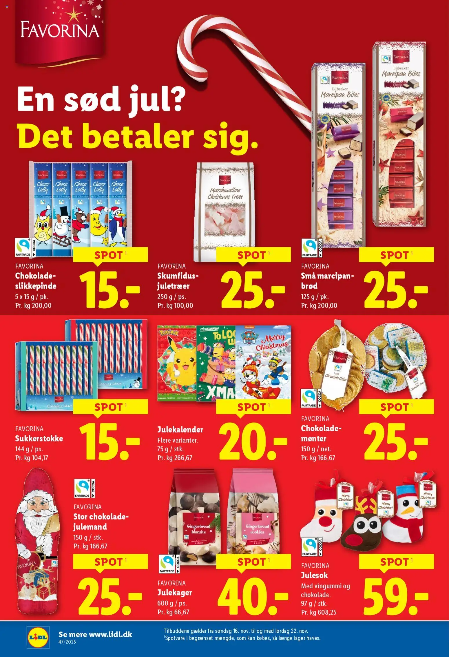Lidl tilbudsavis – gyldig fra 16.11.2025 | Side: 14 | Produkter: Chokolade, Cookies, Vingummi, Marcipan