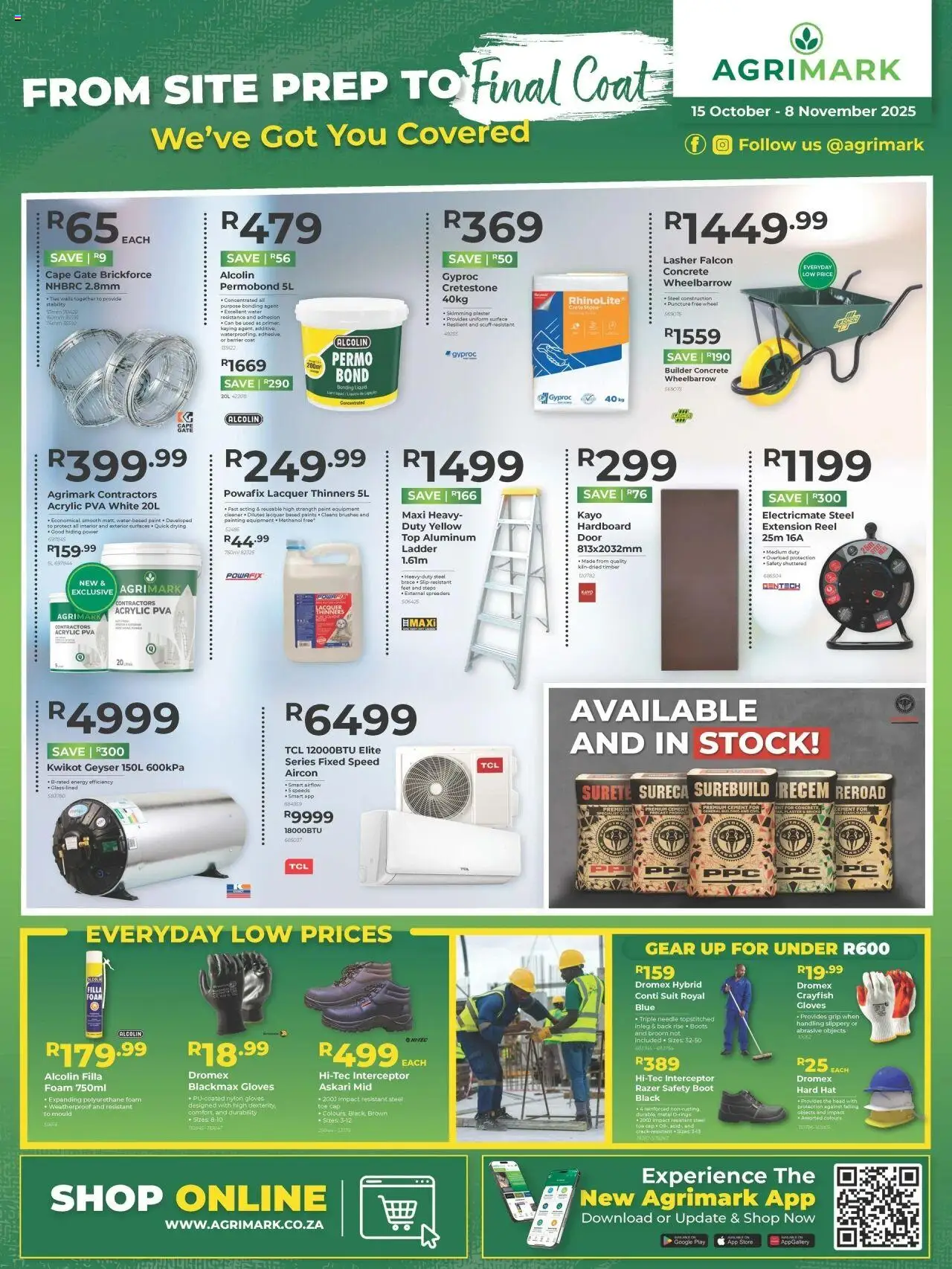 New Agrimark catalogue – valid from 15.10.2025 | Page: 1 | Products: Ties, Gate, Wheelbarrow, Bonding liquid