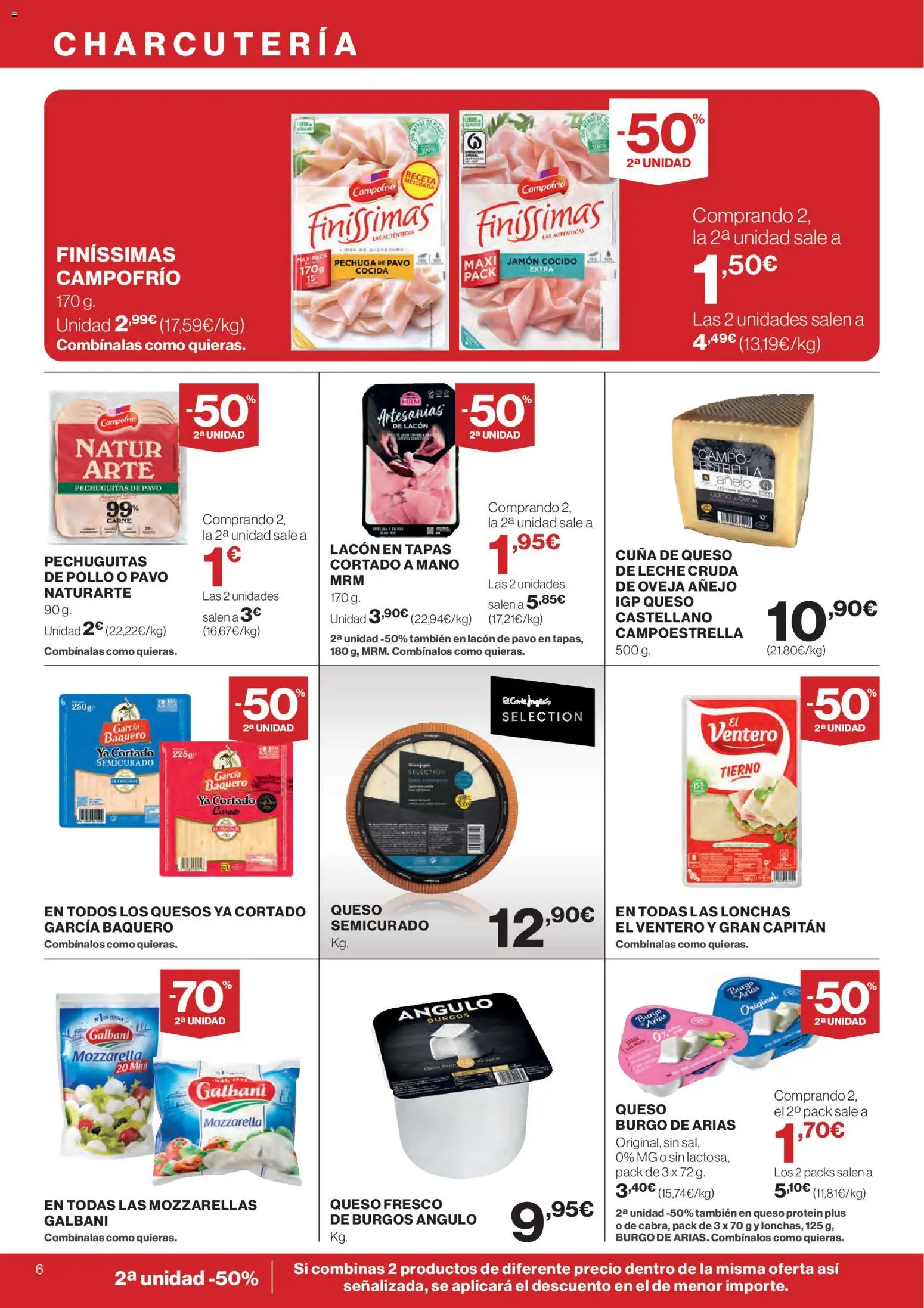 El Corte Inglés ofertas │ válido desde el 12.03.2026 | Página: 6 | Productos: Queso, Jamón cocido, Queso fresco, Cuna