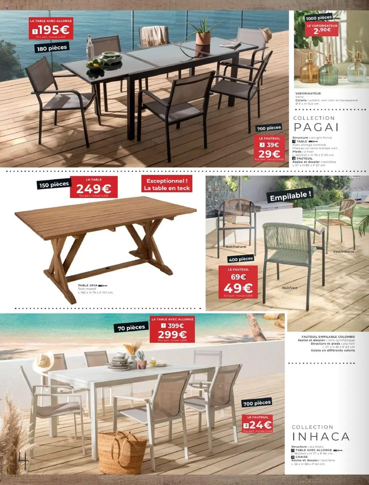  | Page: 14 | Produits: Vaporisateur, Fauteuil, Table, Chaise