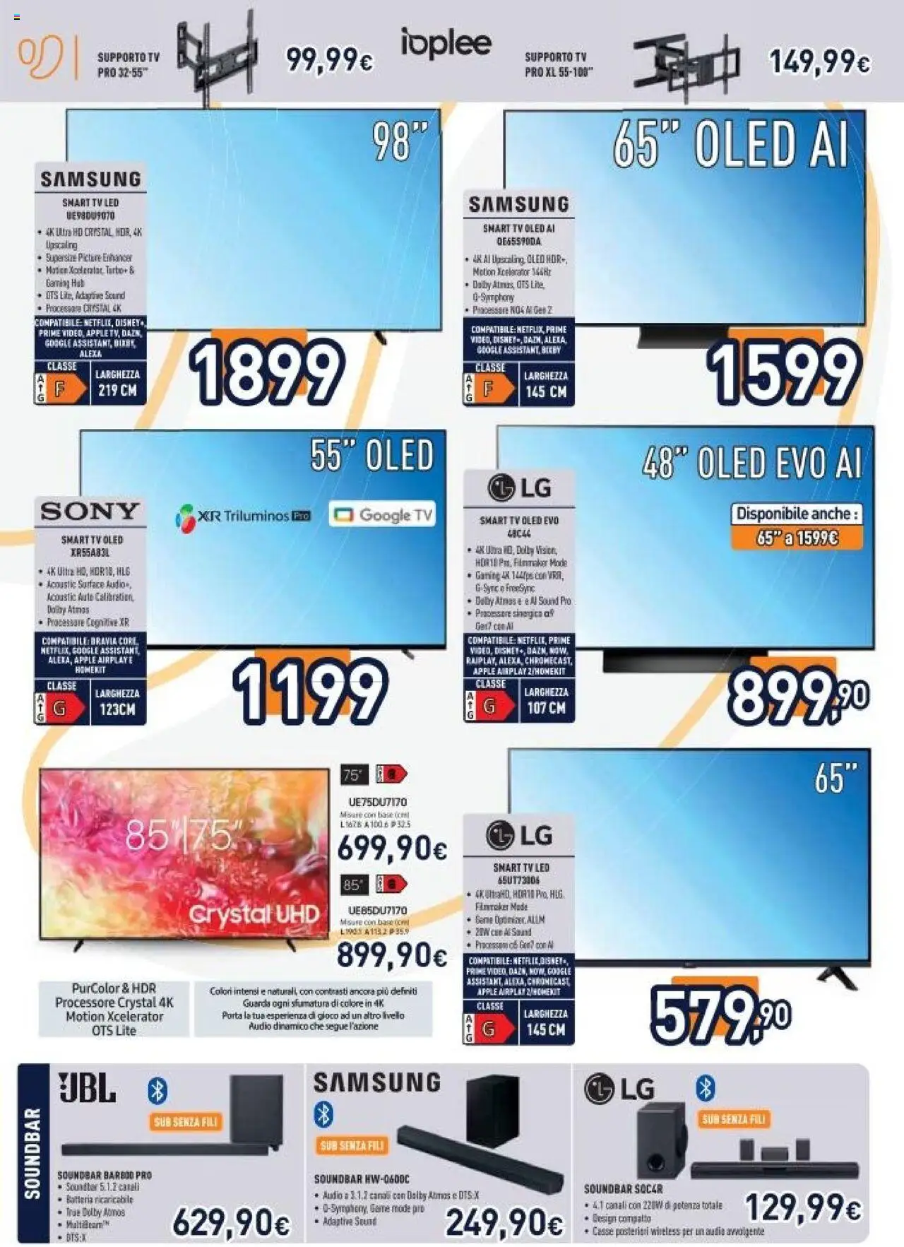 Volantino Unieuro del 30.05.2025 | Pagina: 8 | Prodotti: smart TV, Audio, Batteria, Samsung