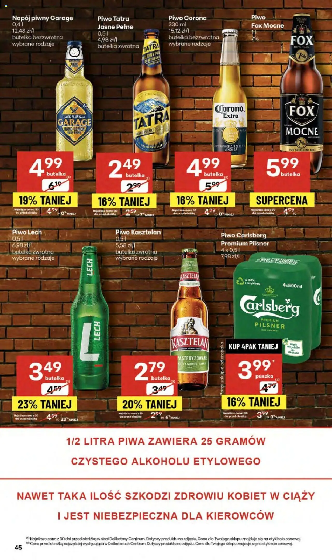 Delikatesy Centrum Gazetka od 11.09.2025 | Strona: 45 | Produkty: Delikatesy, Piwo Carlsberg, Piwo