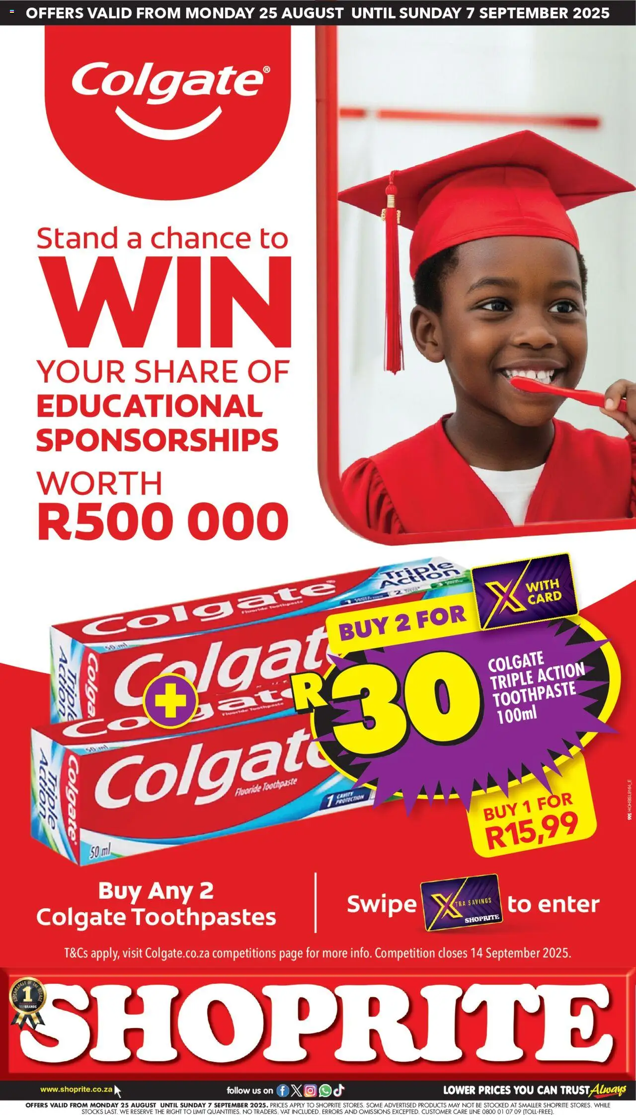 Shoprite - Colgate Promotion │ valid from 25.08.2025 | Page: 1 | Products: Toothpaste