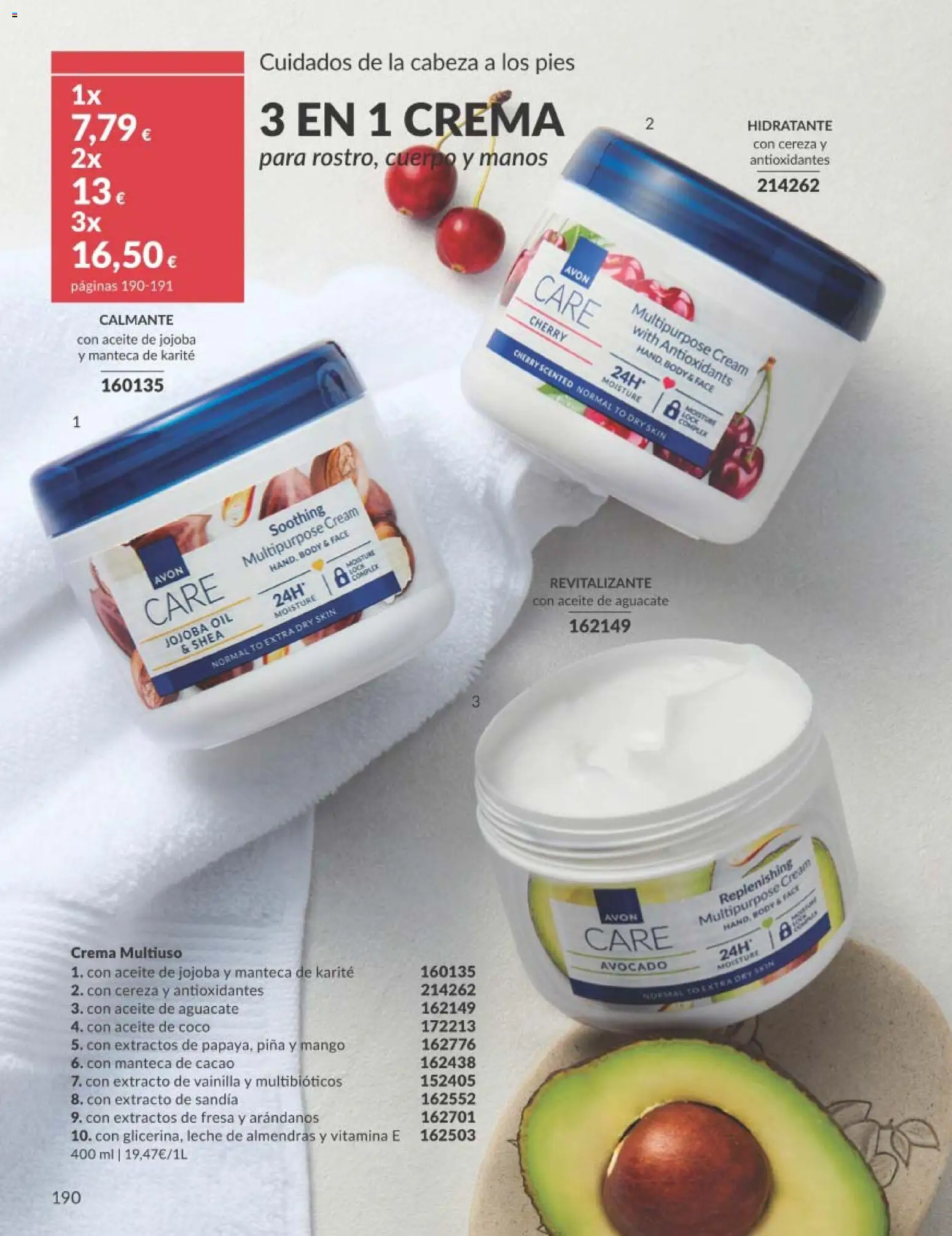 Catálogo AVON campaña 2 │ válido desde el 01.02.2026 | Página: 206 | Productos: Crema, Crema hidratante, Aceite de coco, Sandía
