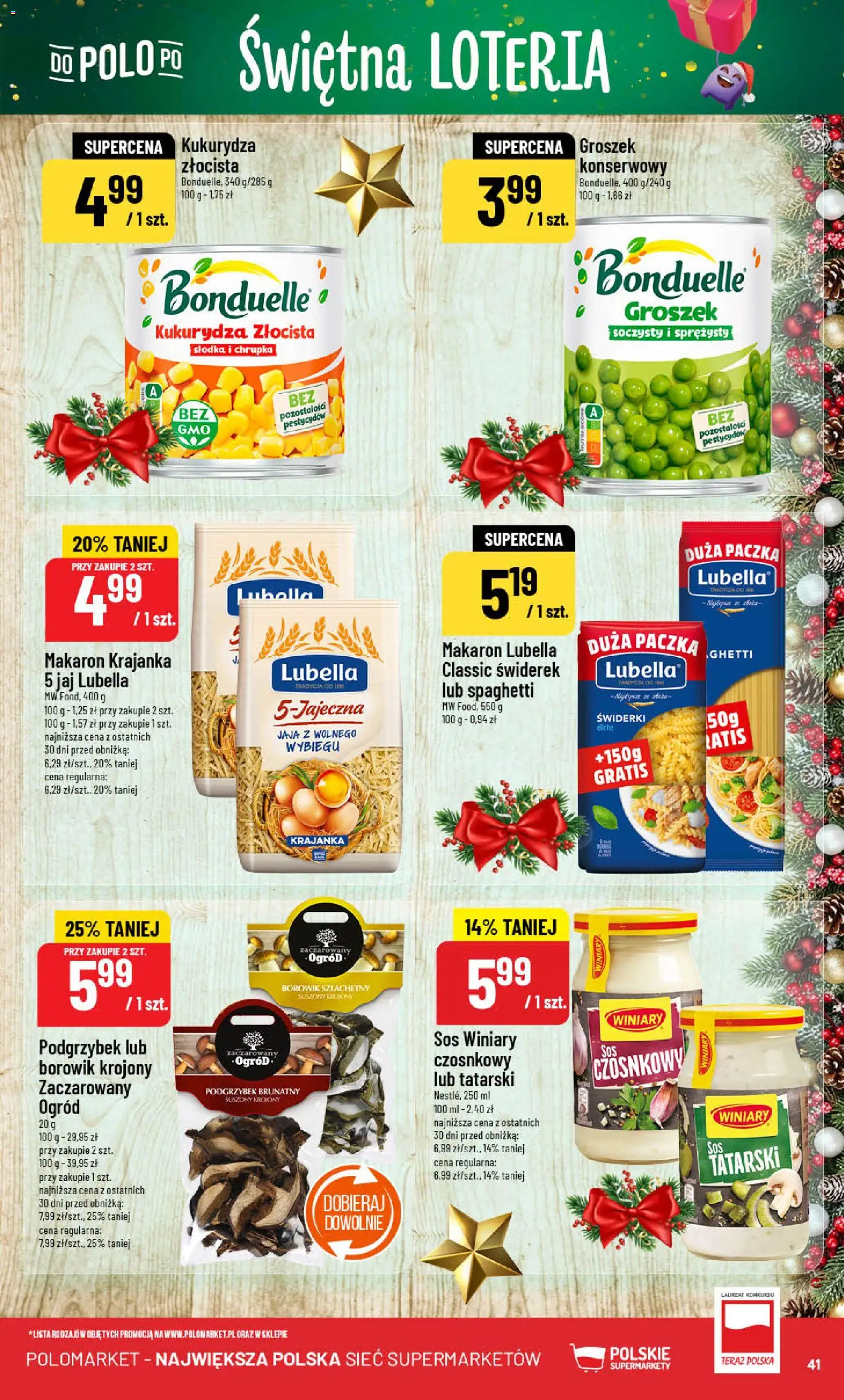 POLOmarket Gazetka od 17.12.2025 | Strona: 41 | Produkty: Groszek, Makaron, Jaja, Sos