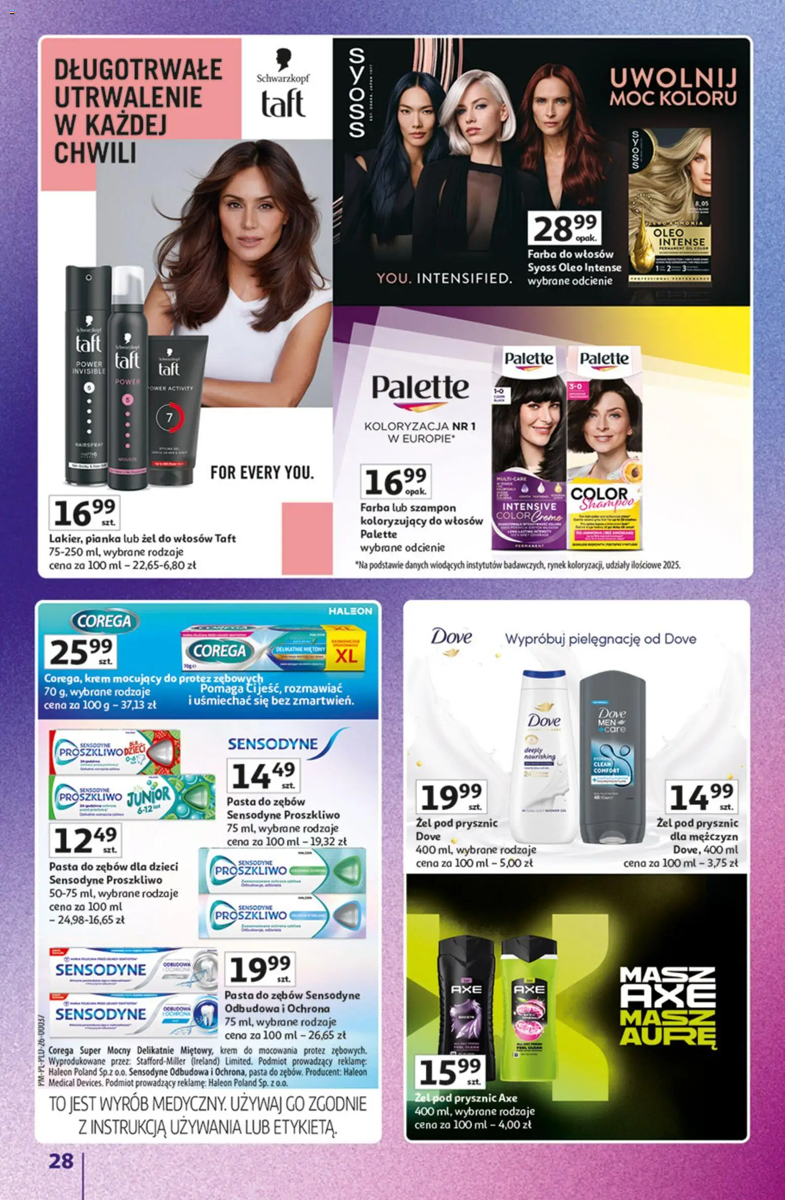 Auchan gazetka - Znane Marki Hipermarket od 23.04.2026 | Strona: 28 | Produkty: Farba do włosów, Prysznic, Szampon, Pasta do zębów