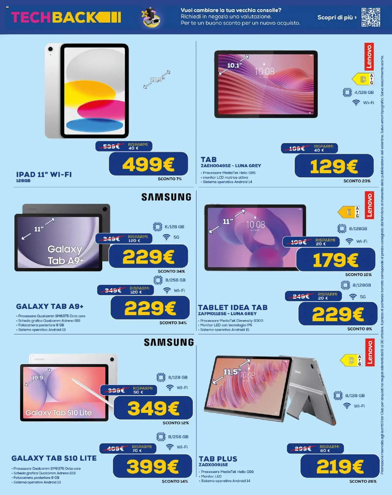 Volantino Euronics del 09.10.2025 | Pagina: 13 | Prodotti: Monitor, Tablet, Fotocamera, Ipad