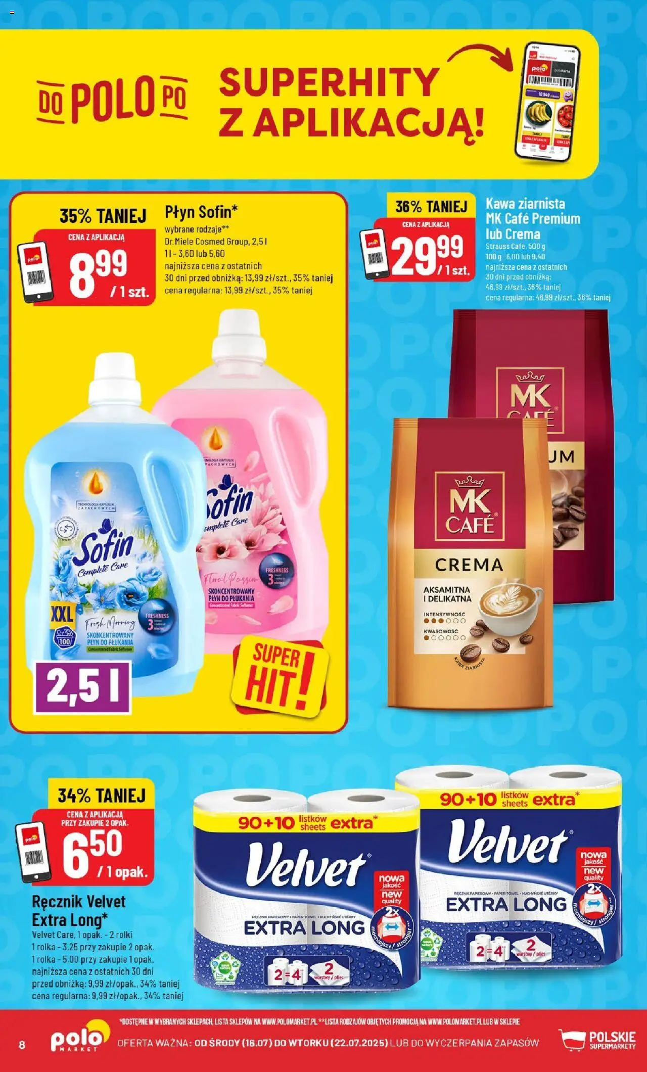 POLOmarket Gazetka od 16.07.2025 | Strona: 8 | Produkty: Rolki, Kawa ziarnista, Kawa