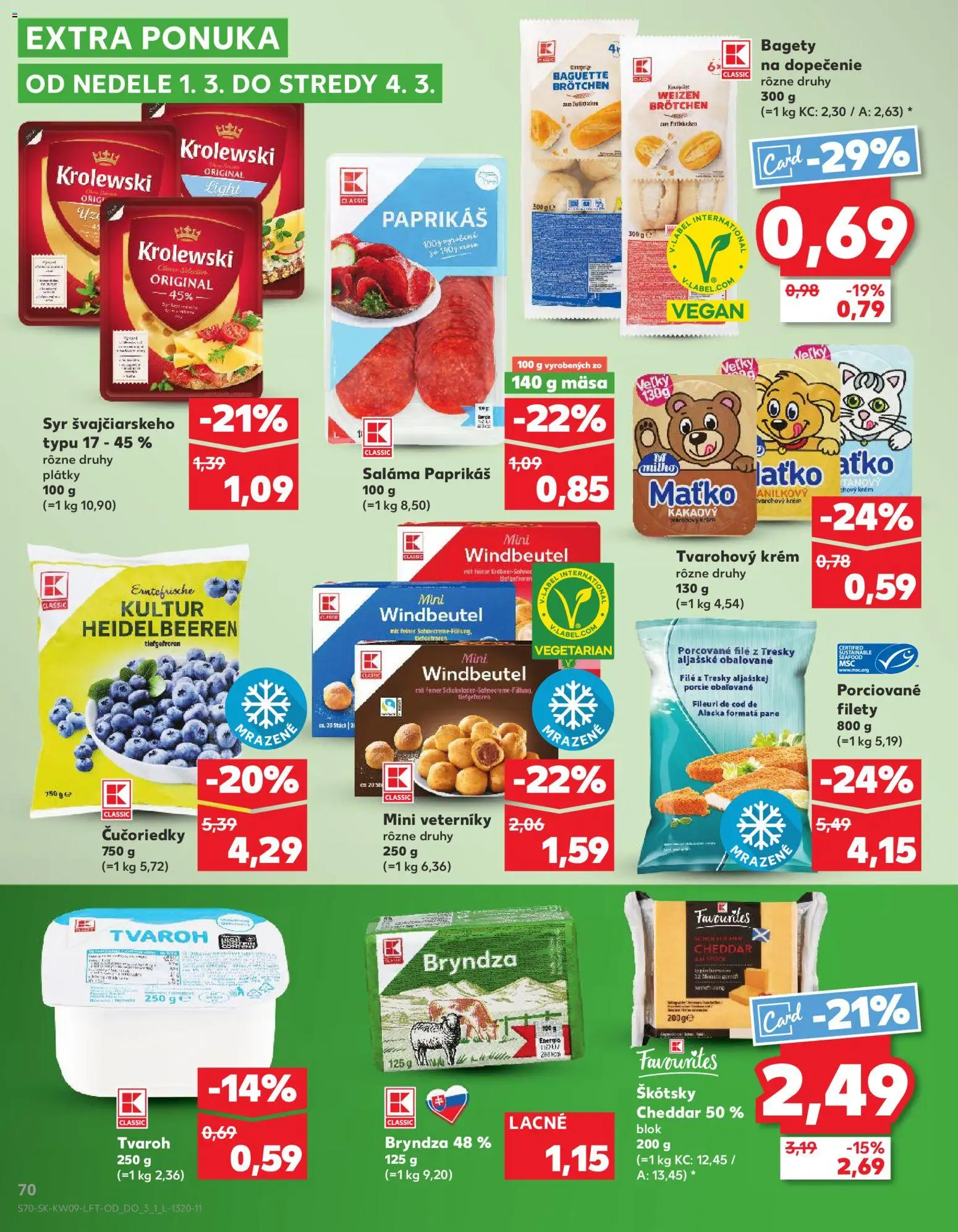 Nové Kaufland akcie – leták je platný od 26.02.2026 | Strana: 70 | Produkty: Syr, Bryndza, Čučoriedky, Krém