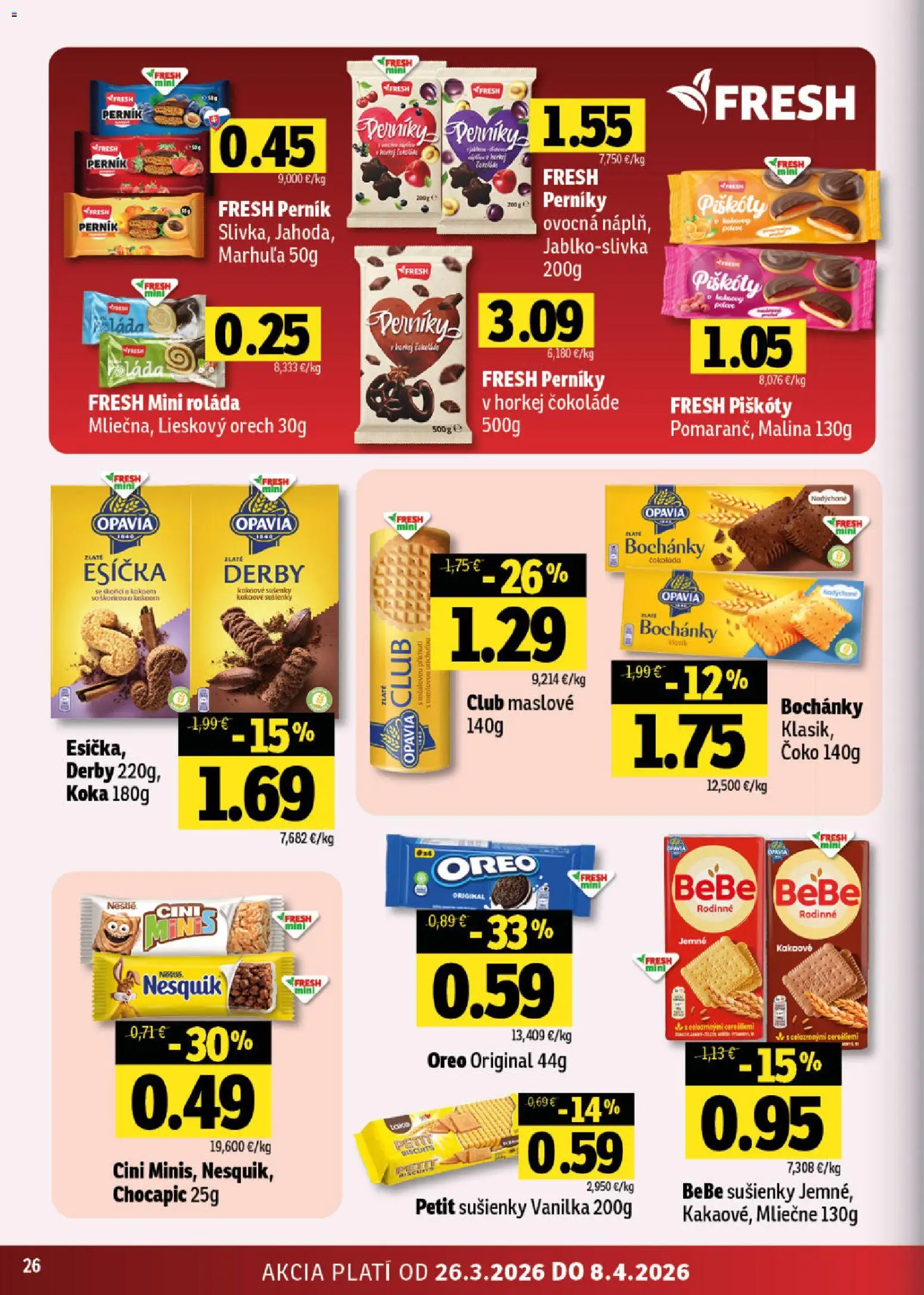 Nové Fresh akcie – leták je platný od 26.03.2026 | Strana: 26 | Produkty: Chocapic