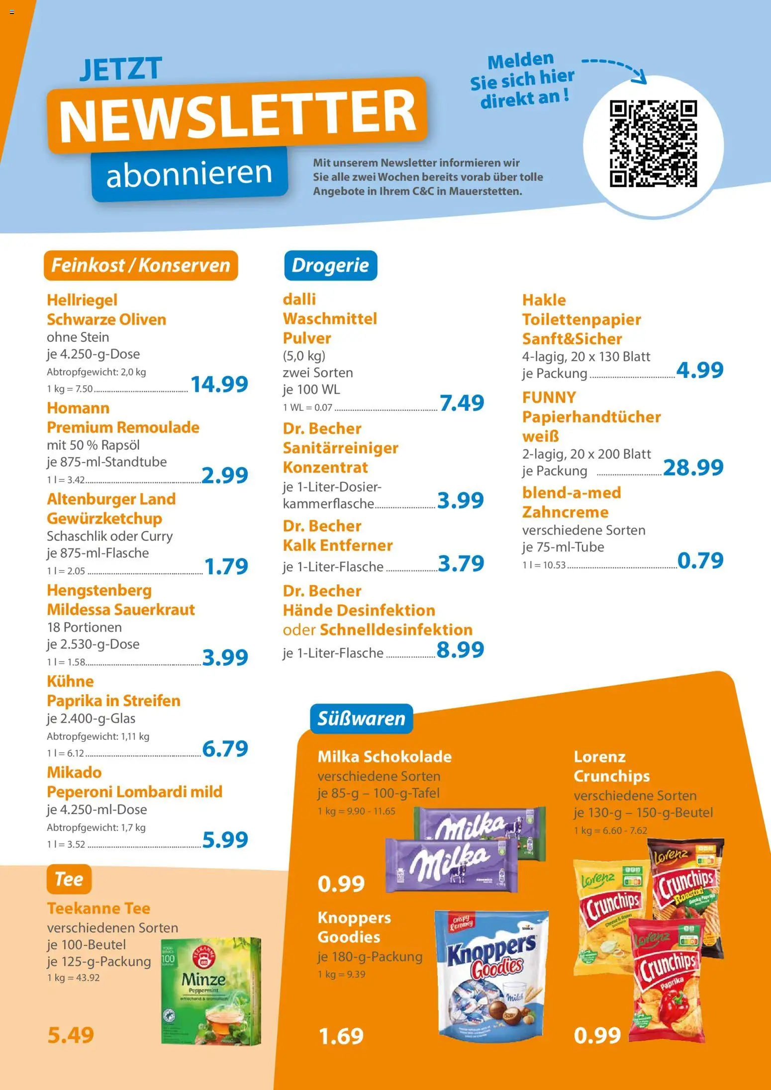 C&C Prospekt – gültig ab 07.04.2026 | Seite: 3 | Produkte: Schokolade, Paprika, Waschmittel, Tee