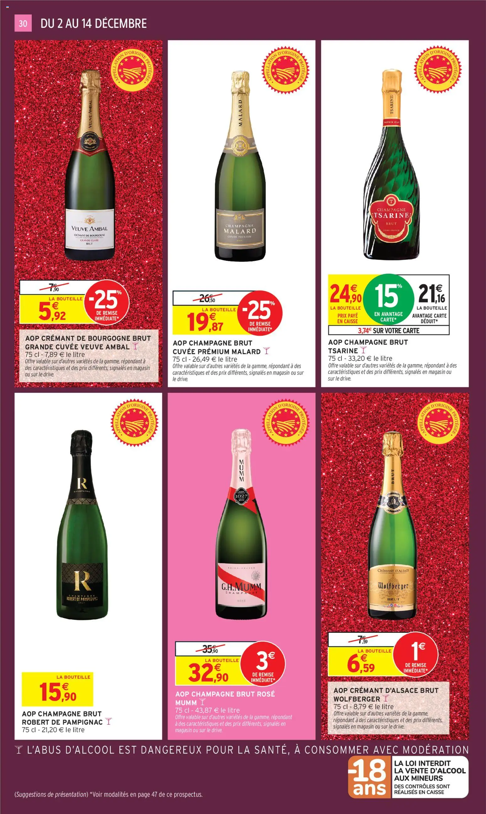 {H1} | Page: 30 | Produits: Champagne brut, Champagne, Crémant, Crémant d'alsace