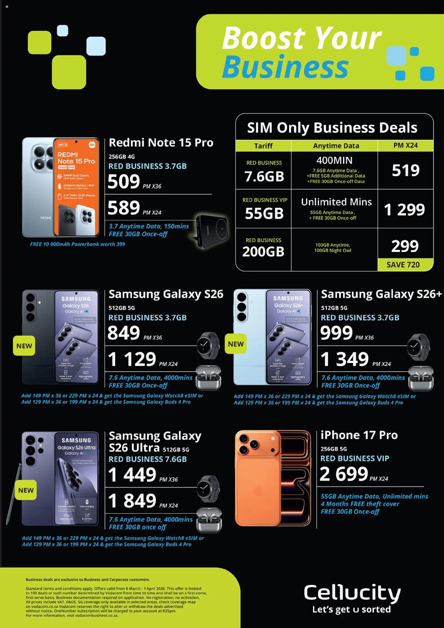 New Cellucity catalogue – valid from 06.03.2026 | Page: 2 | Products: Sim, Powerbank, Camera, Battery