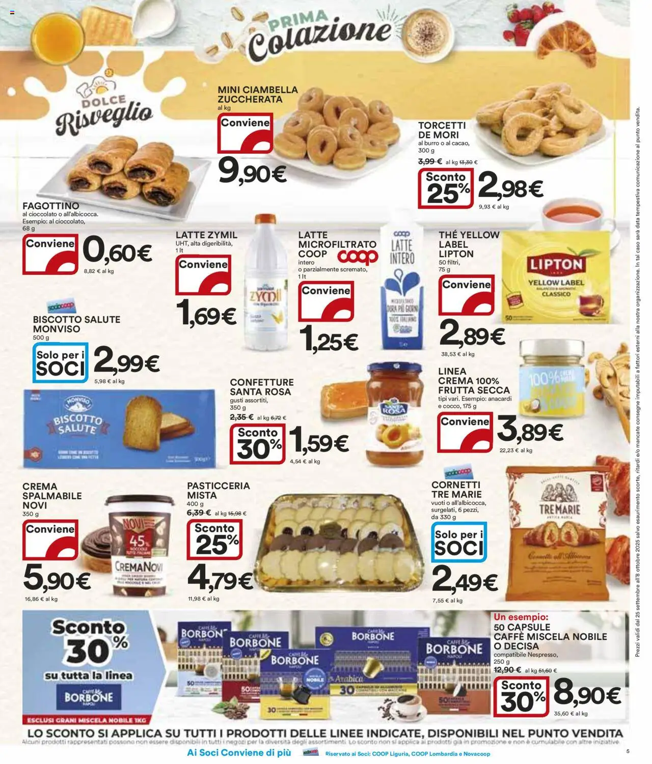 Volantino Ipercoop del 25.09.2025 | Pagina: 5 | Prodotti: Crema, Cioccolato, Frutta, The
