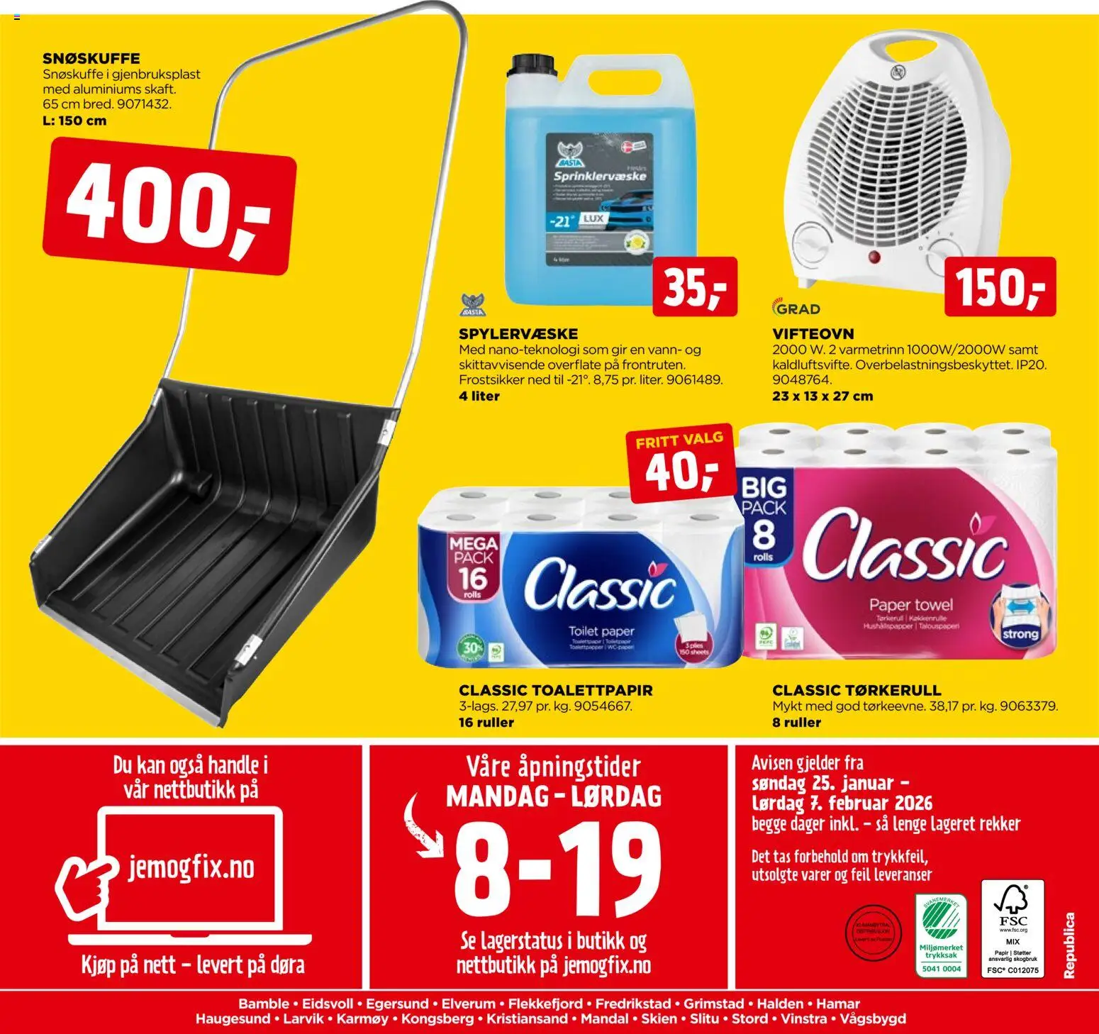 {H1} | Side: 20 | Produkter: Toalettpapir, Vifteovn, Вермішель, Tørkerull