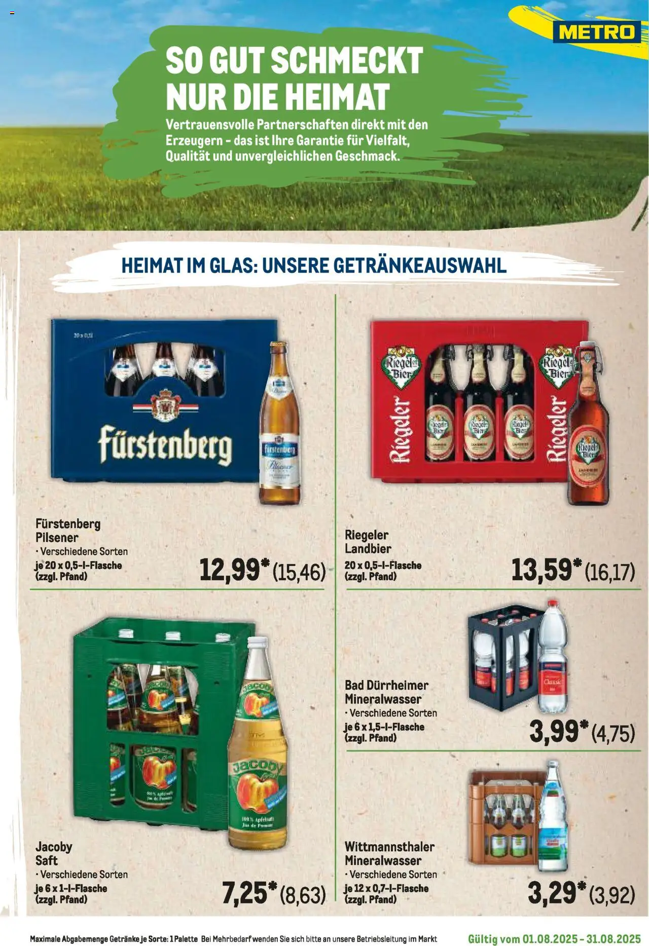 Metro Regionaler Flyer - gültig ab dem 01.08.2025 | Seite: 115 | Produkte: Bier, Bad, Mineralwasser, Saft