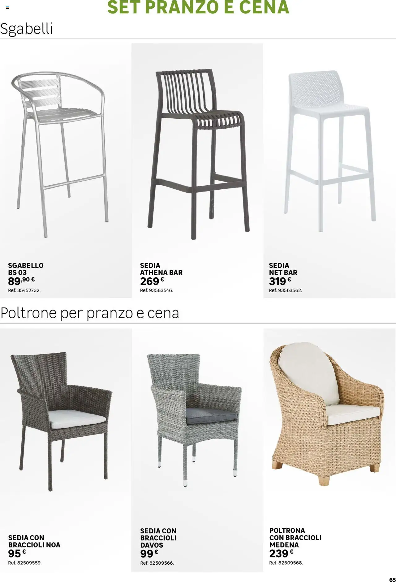 Volantino Leroy Merlin del 02.06.2025 | Pagina: 65 | Prodotti: Braccioli, Sgabello, Poltrona, Sedia