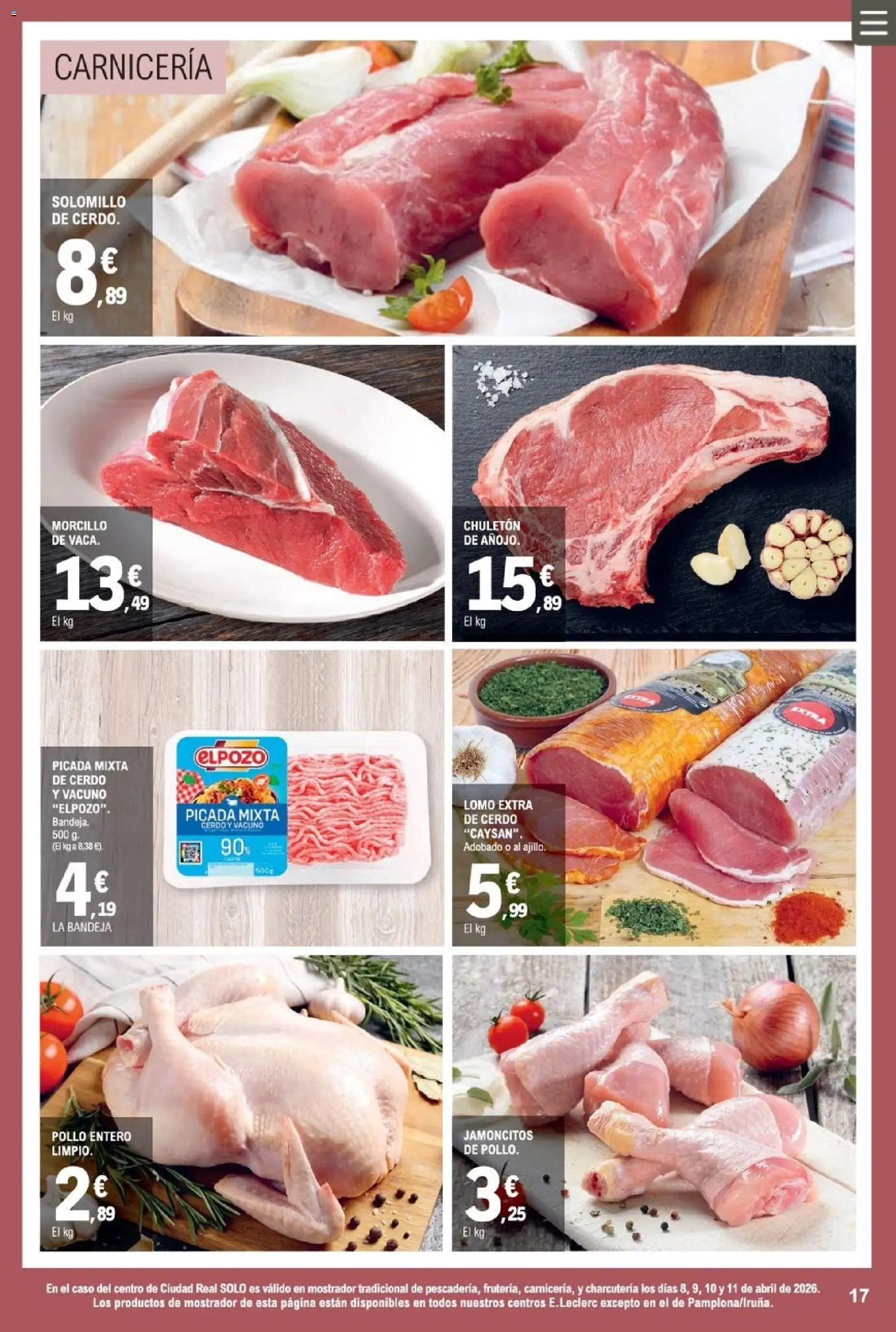 E.Leclerc folleto │ válido desde el 08.04.2026 | Página: 17 | Productos: Cerdo, Bandeja
