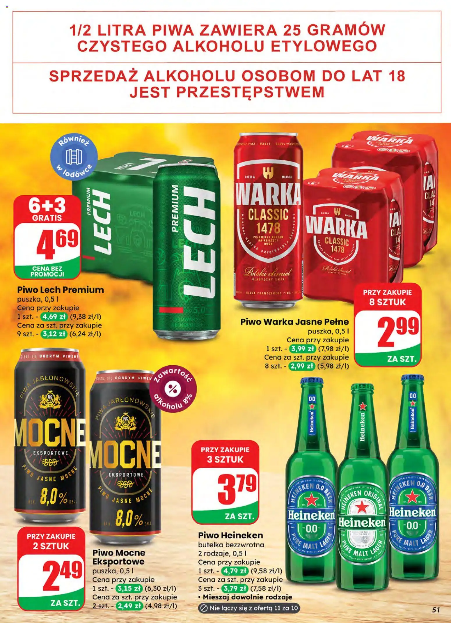 Dino Gazetka od 05.11.2025 | Strona: 51 | Produkty: Warka, Piwo Warka, Piwo, Heineken