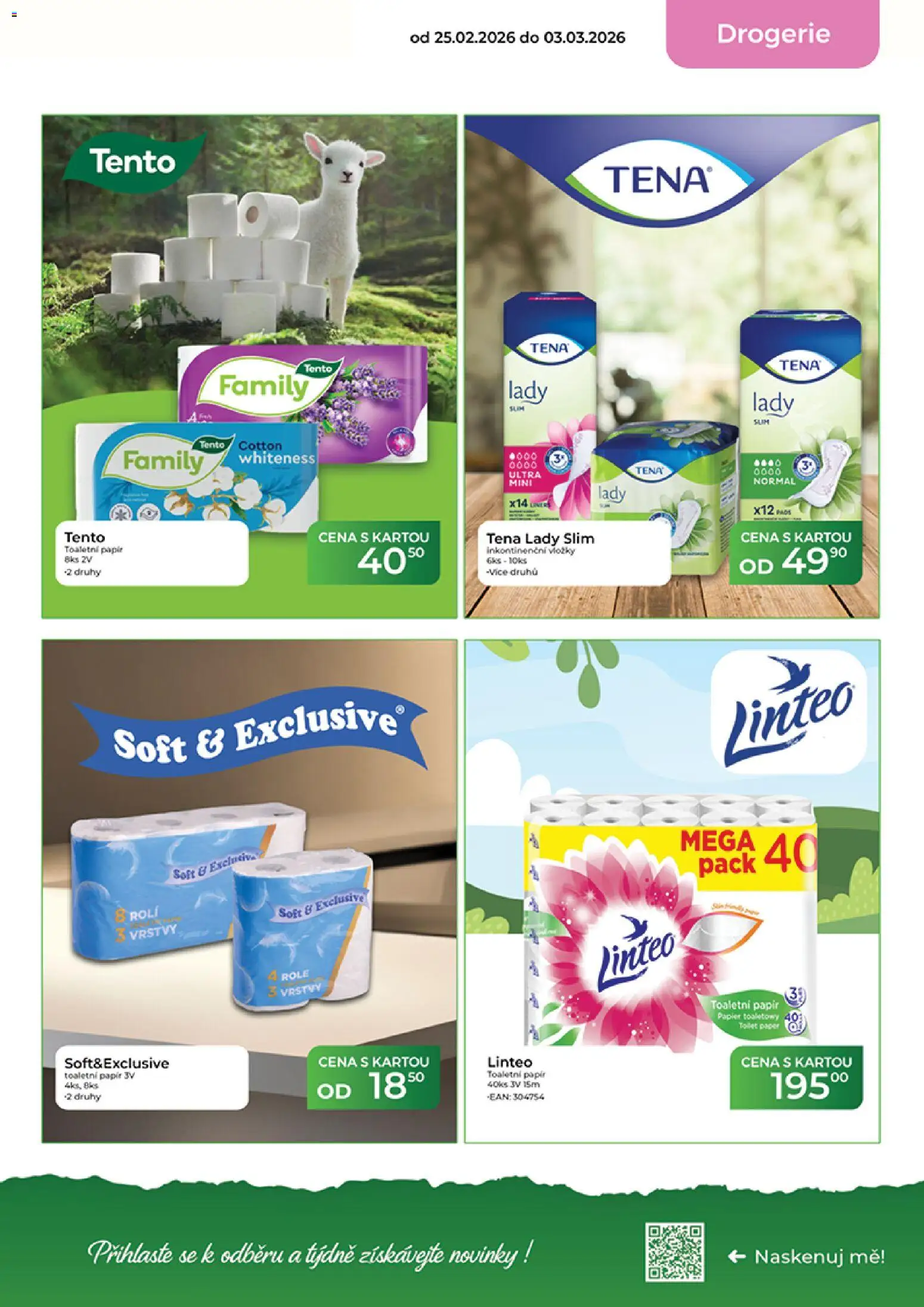 Tamda Foods leták od 25.02.2026 | Strana: 55 | Produkty: Vložky, Toaletní papír, Inkontinenční vložky, Drogerie