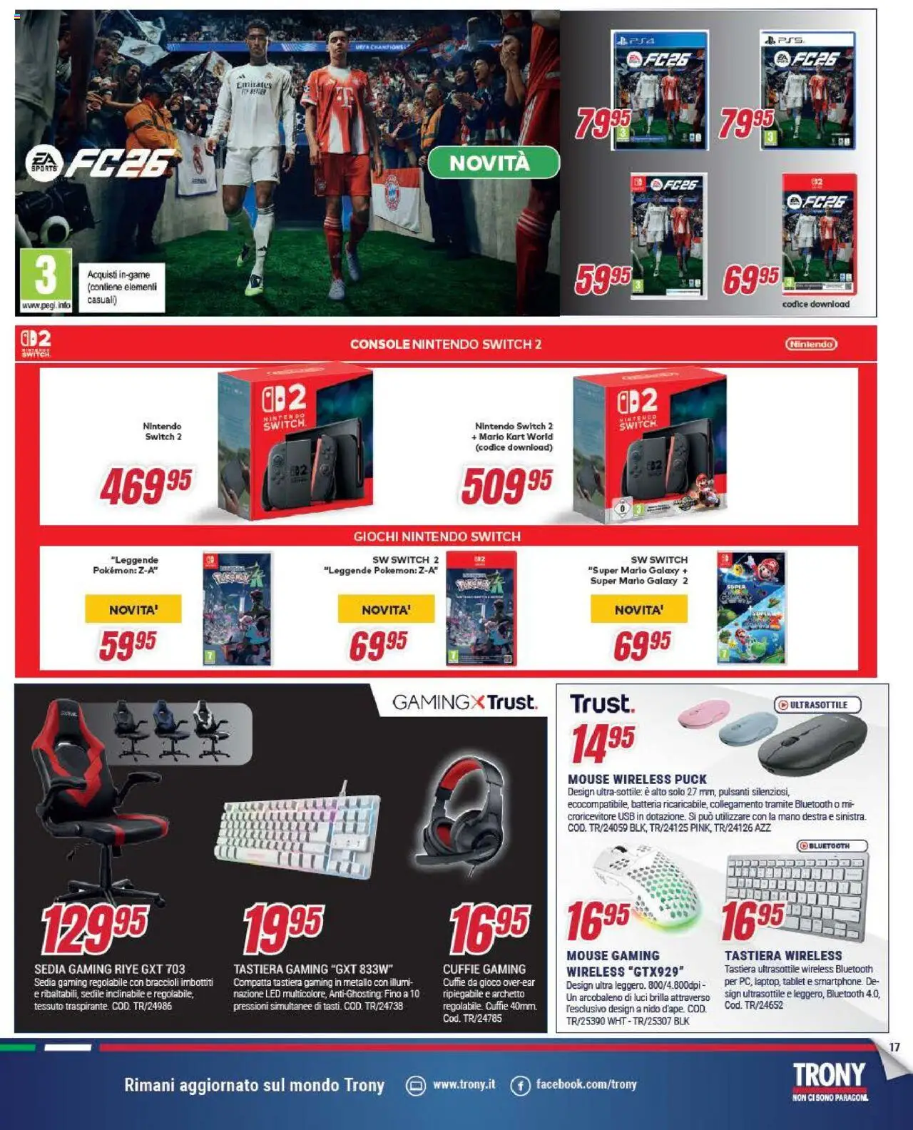Volantino Trony del 17.10.2025 | Pagina: 17 | Prodotti: Tastiera, Cuffie, USB, Batteria