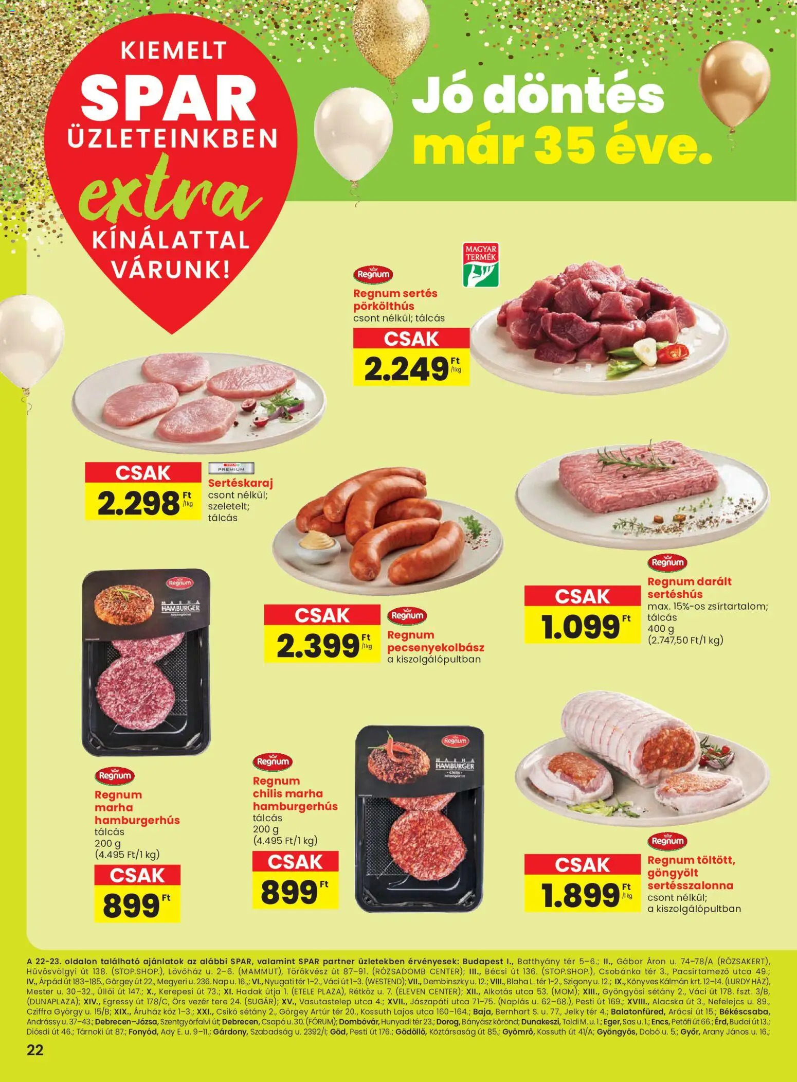 Spar akciós ujság - amely érvényes a következő dátumtól: 19.03.2026 | Oldal: 3 | Termékek: Hamburger, Sertéskaraj, Darált sertéshús, Sertéshús