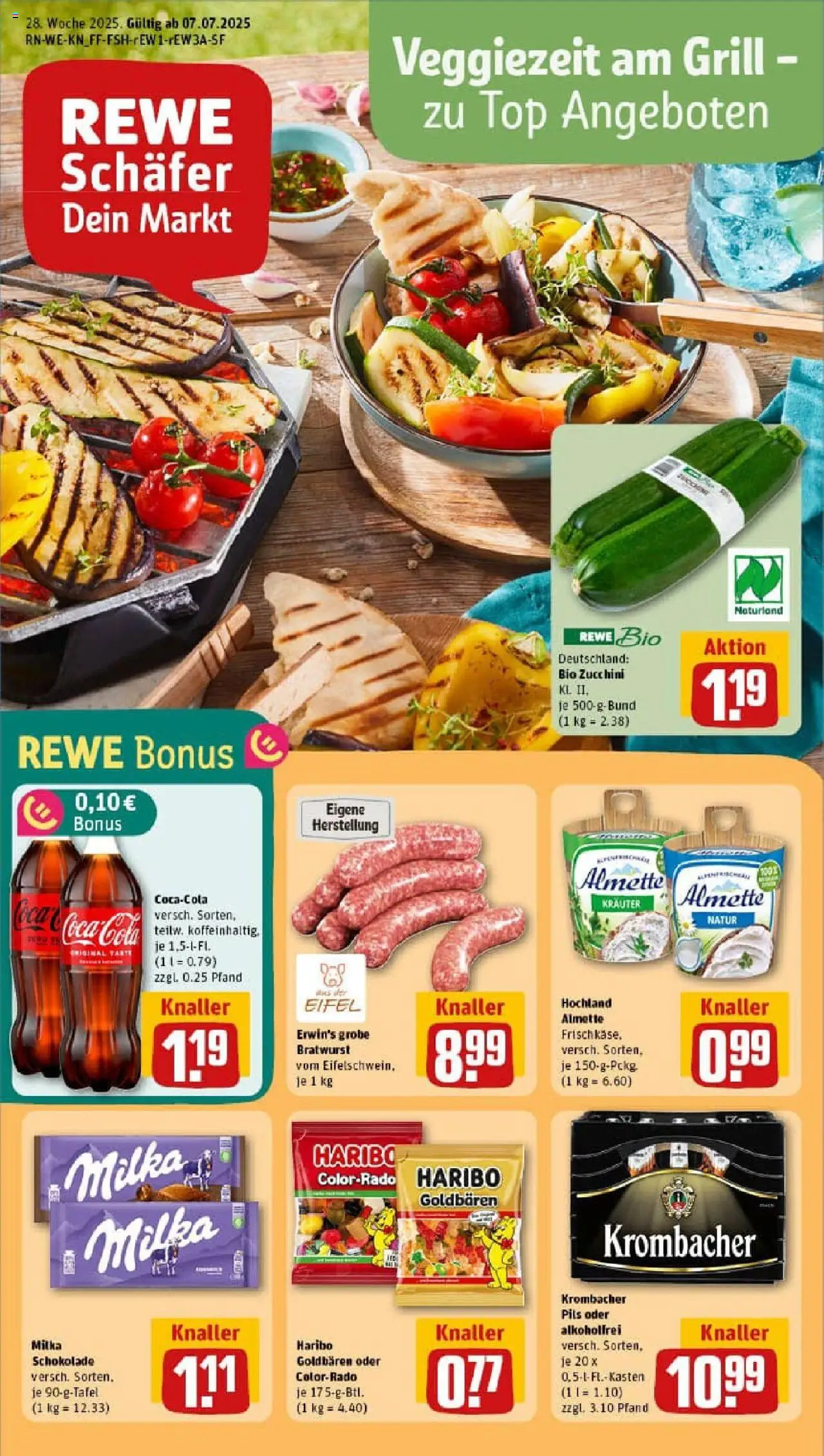 Rewe prospekt Köln / Porz Wahn	 - gültig ab dem 06.07.2025 | Seite: 1 | Produkte: Top, Coca cola, Haribo, Milka