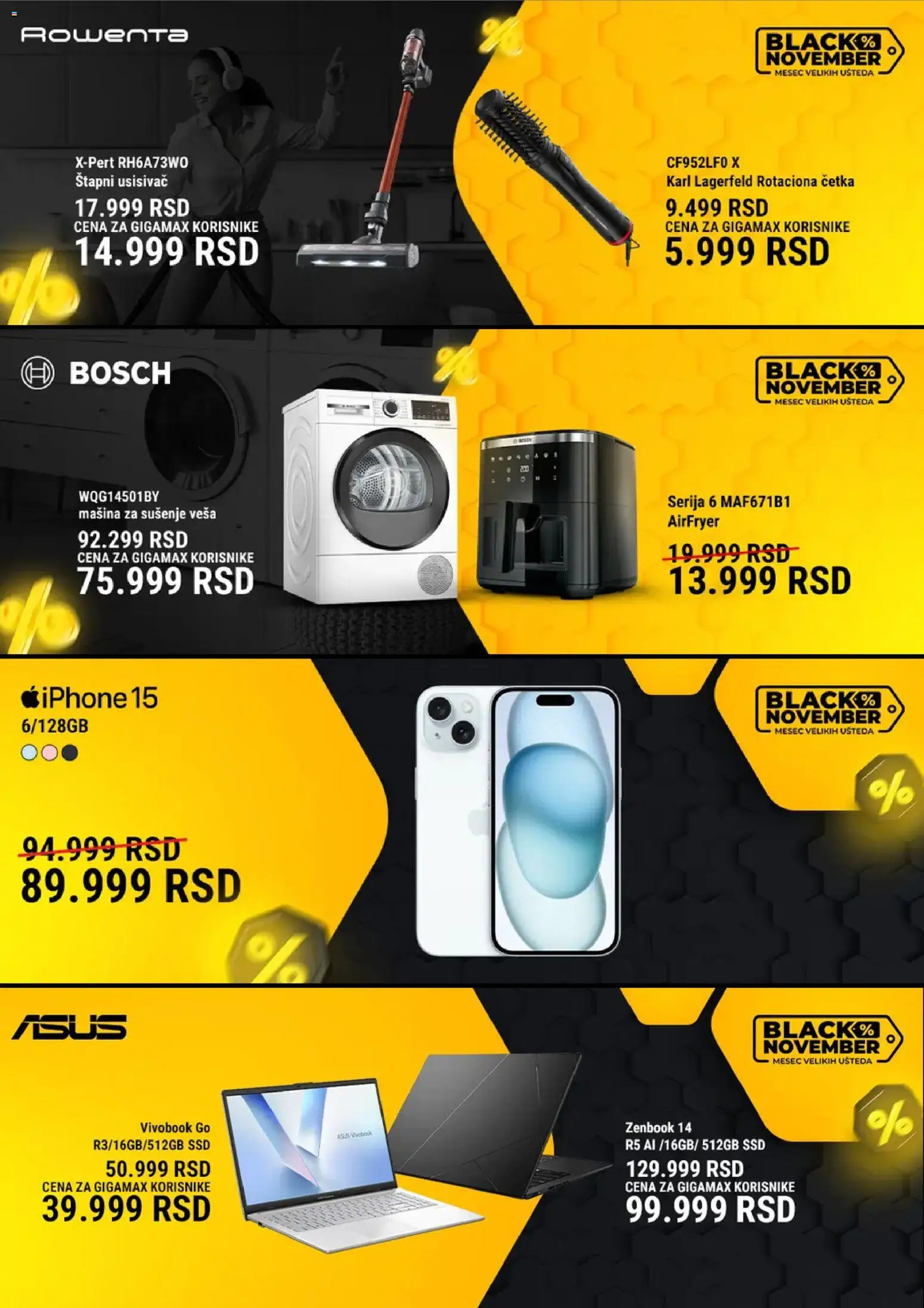 Gigatron katalog - važi od 03.11.2025 | Strana: 3 | Proizvode: Usisivač, Bosch, Četka, Štapni usisivač