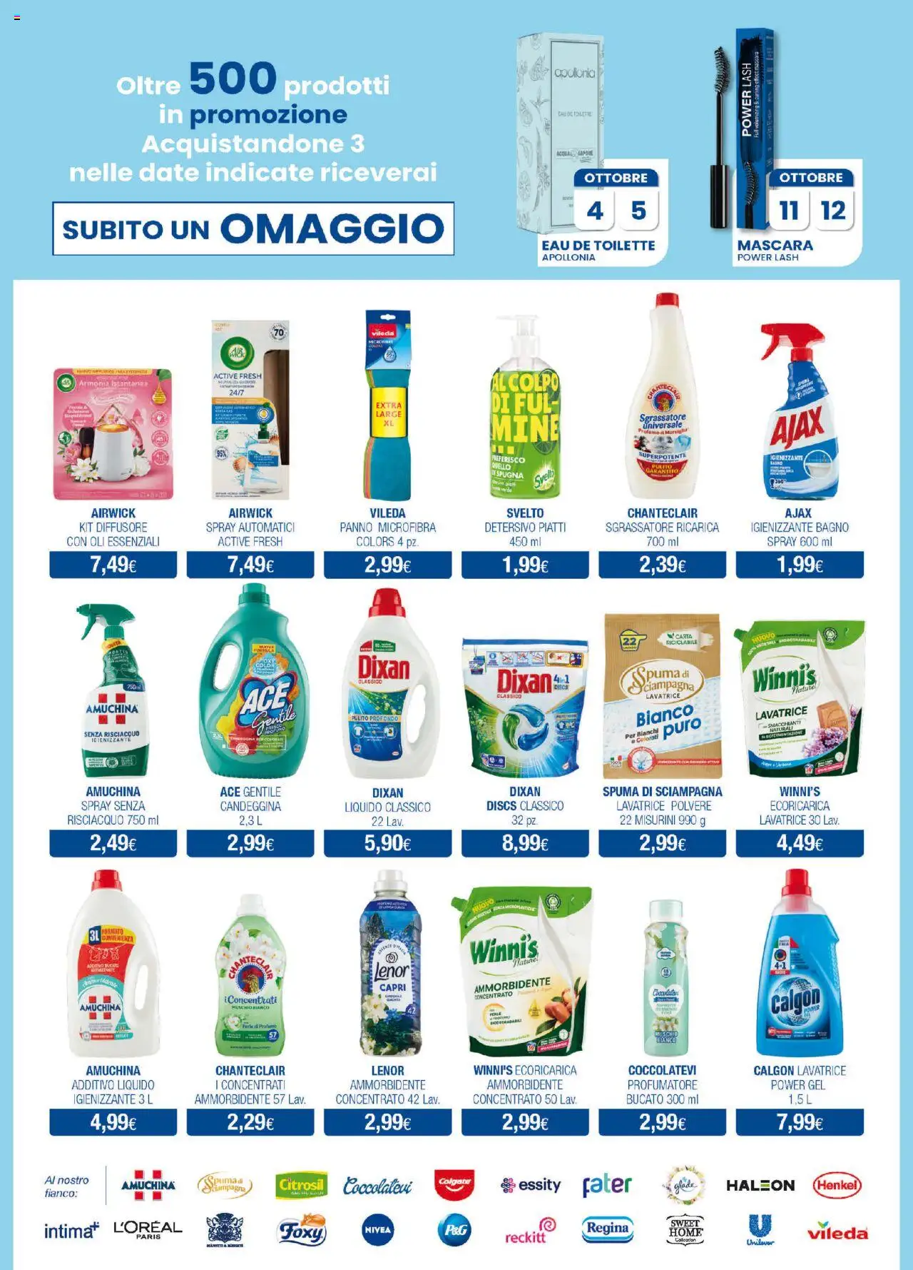 Volantino Acqua e Sapone del 25.09.2025 | Pagina: 3 | Prodotti: Mascara, Panno microfibra, Candeggina, Bagno