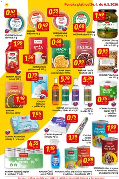 Koruna leták platný od 24.04.2026 | Strana: 11 | Produkty: Čistič okien, Fazuľa, Šošovica, Šľahačka