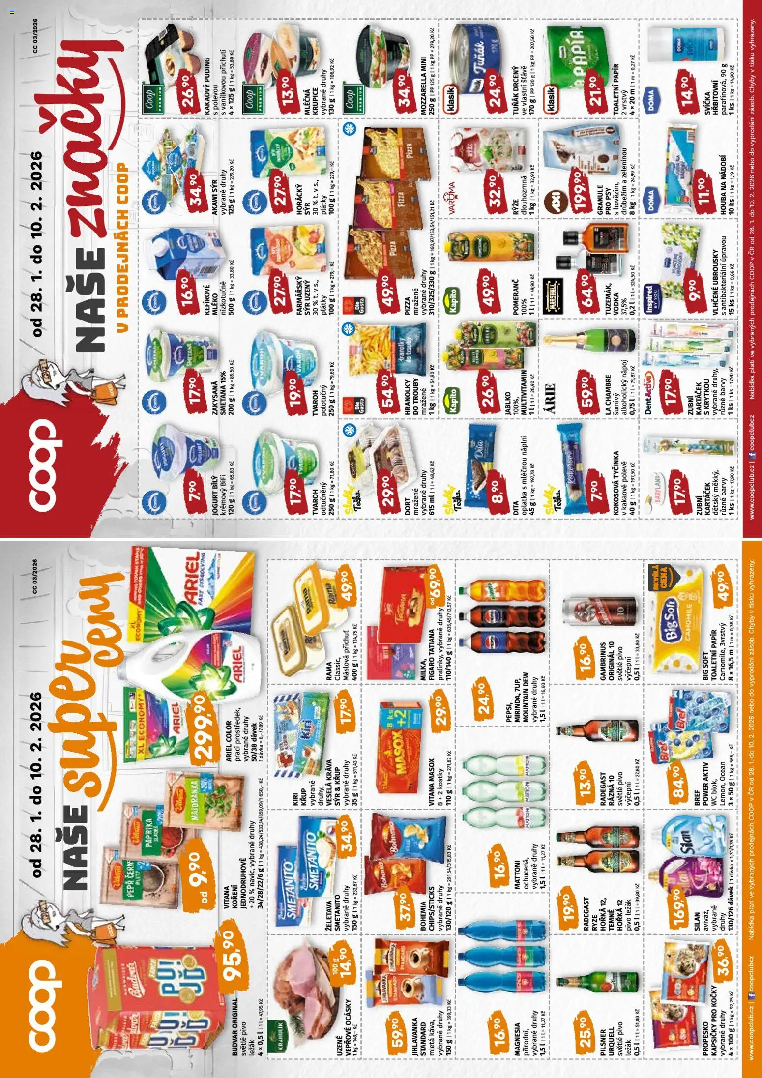 Coop leták od 28.01.2026 | Strana: 4 | Produkty: Vlhčené ubrousky, Rama, Pilsner, Jihlavanka