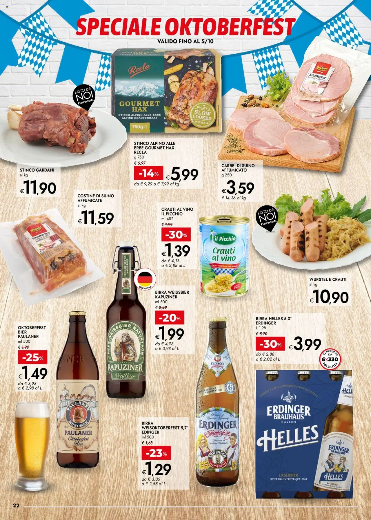 Volantino bennet del 11.09.2025 | Pagina: 22 | Prodotti: Birra, Suino, Vino, Wurstel