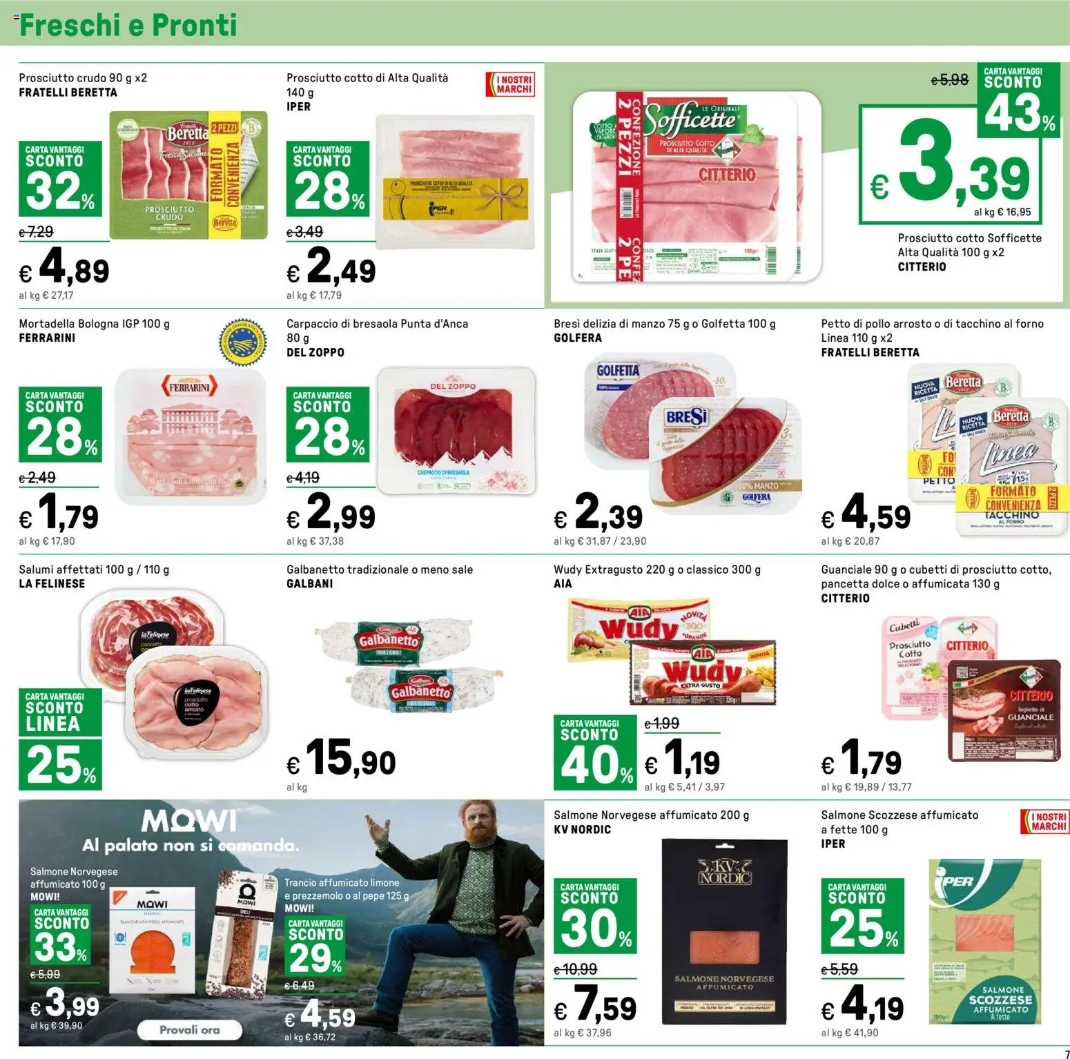 Volantino Iper del 24.10.2025 | Pagina: 7 | Prodotti: Bresaola, Pancetta, Sale, Prosciutto